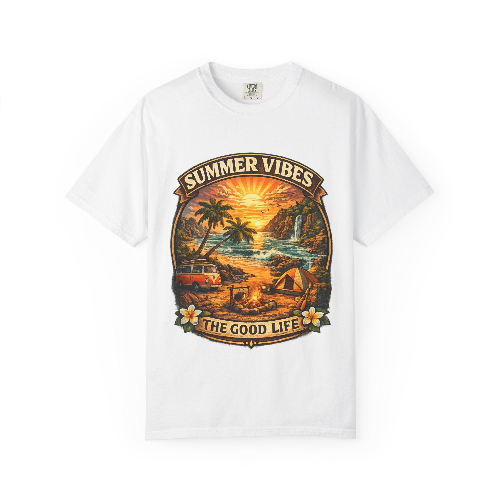 Summer Vibes T-Shirt — The Good Life Beach Graphic Tee – Grizzly
