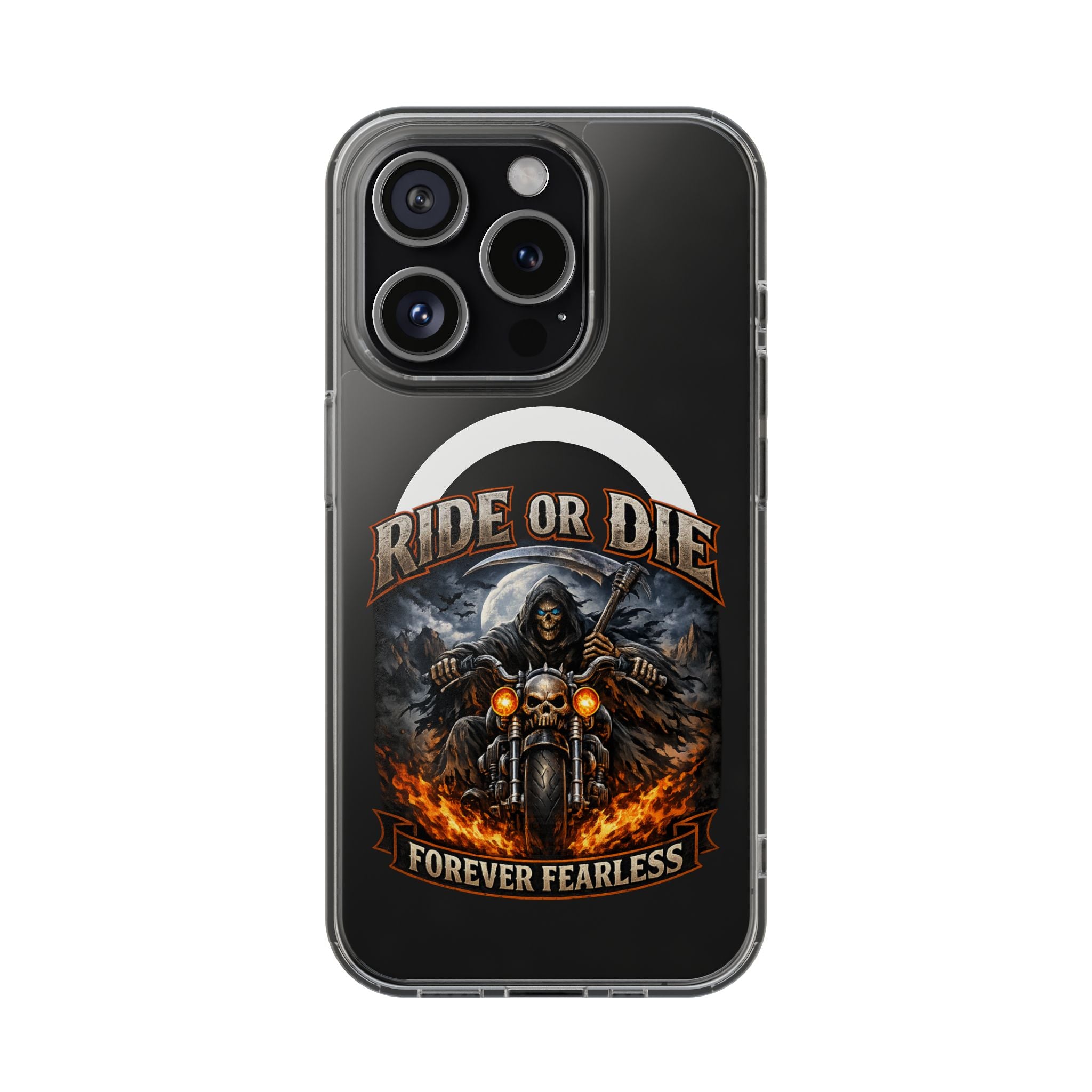 Ride or Die Motorcycle Clear Magnetic Phone Case — "Forever Fearless"