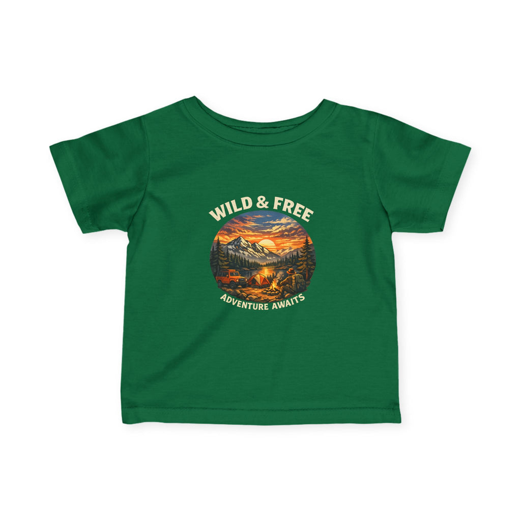 Infant Tee — Sunset Mountain Campfire Graphic Baby Shirt