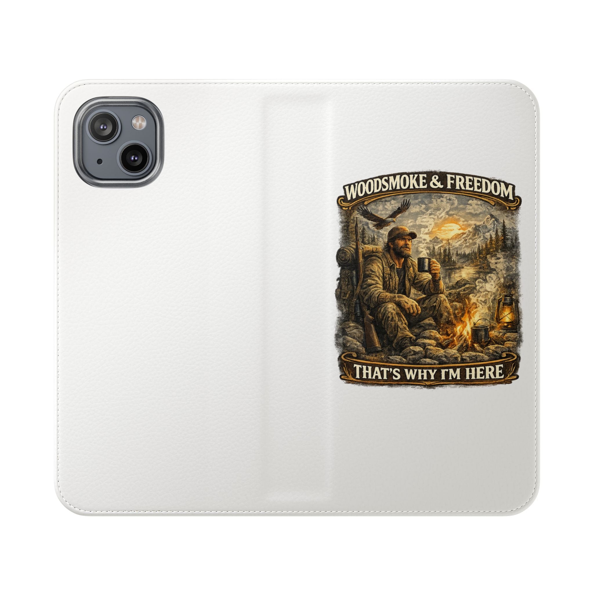 Flip Case - Woods, Smoke & Freedom Campfire Wallet Phone Case