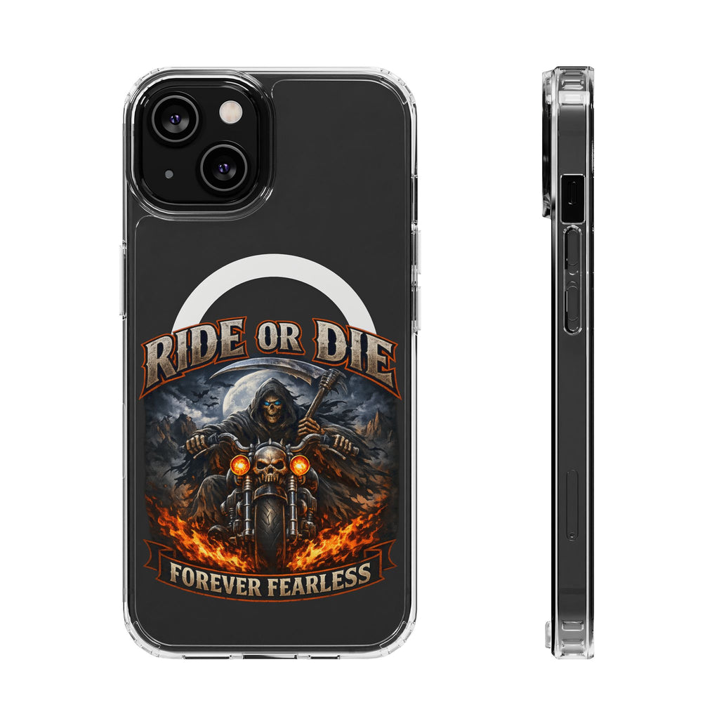 Ride or Die Motorcycle Clear Magnetic Phone Case — "Forever Fearless"