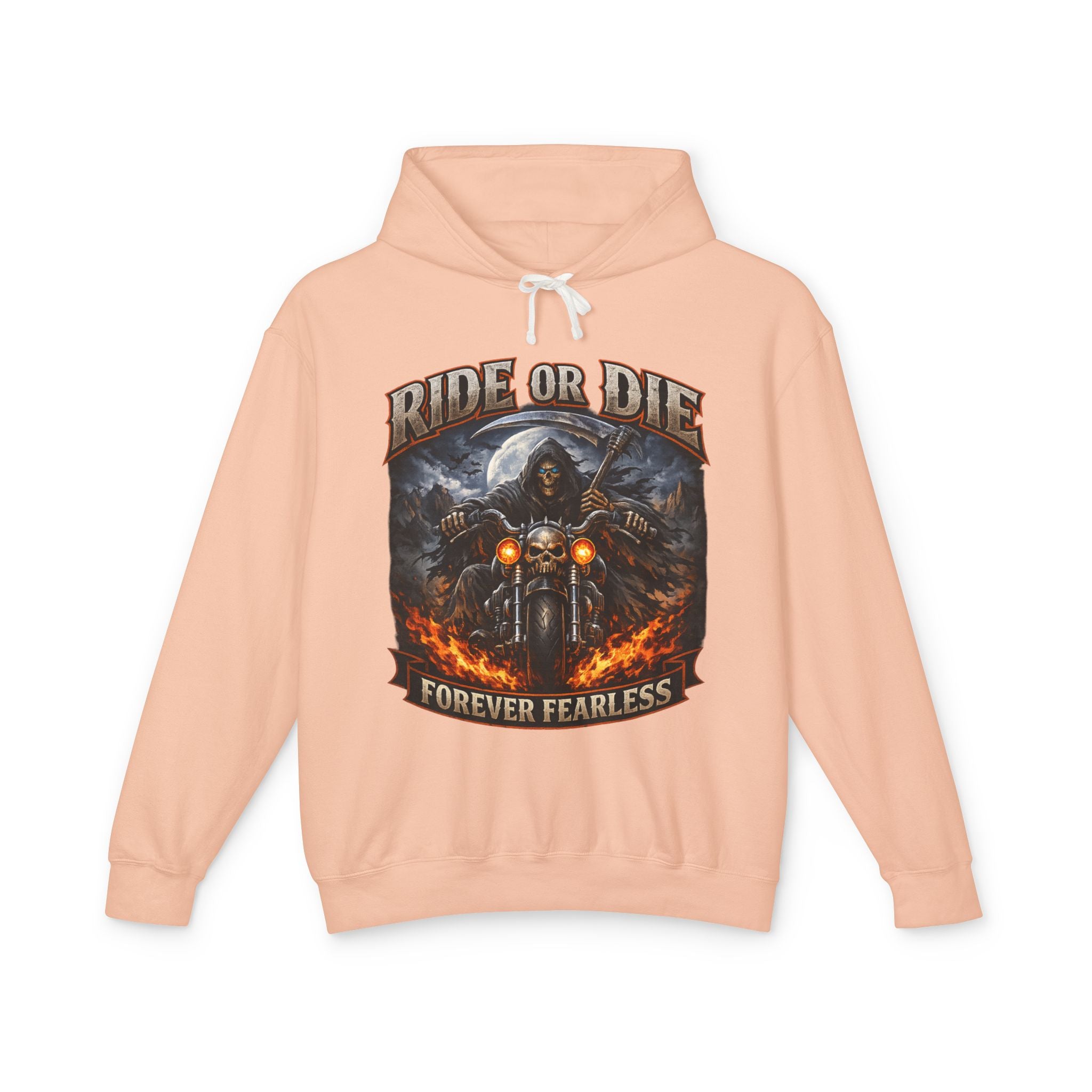 Ride or Die Motorcycle Hoodie - "Forever Fearless" Biker Graphic Sweatshirt