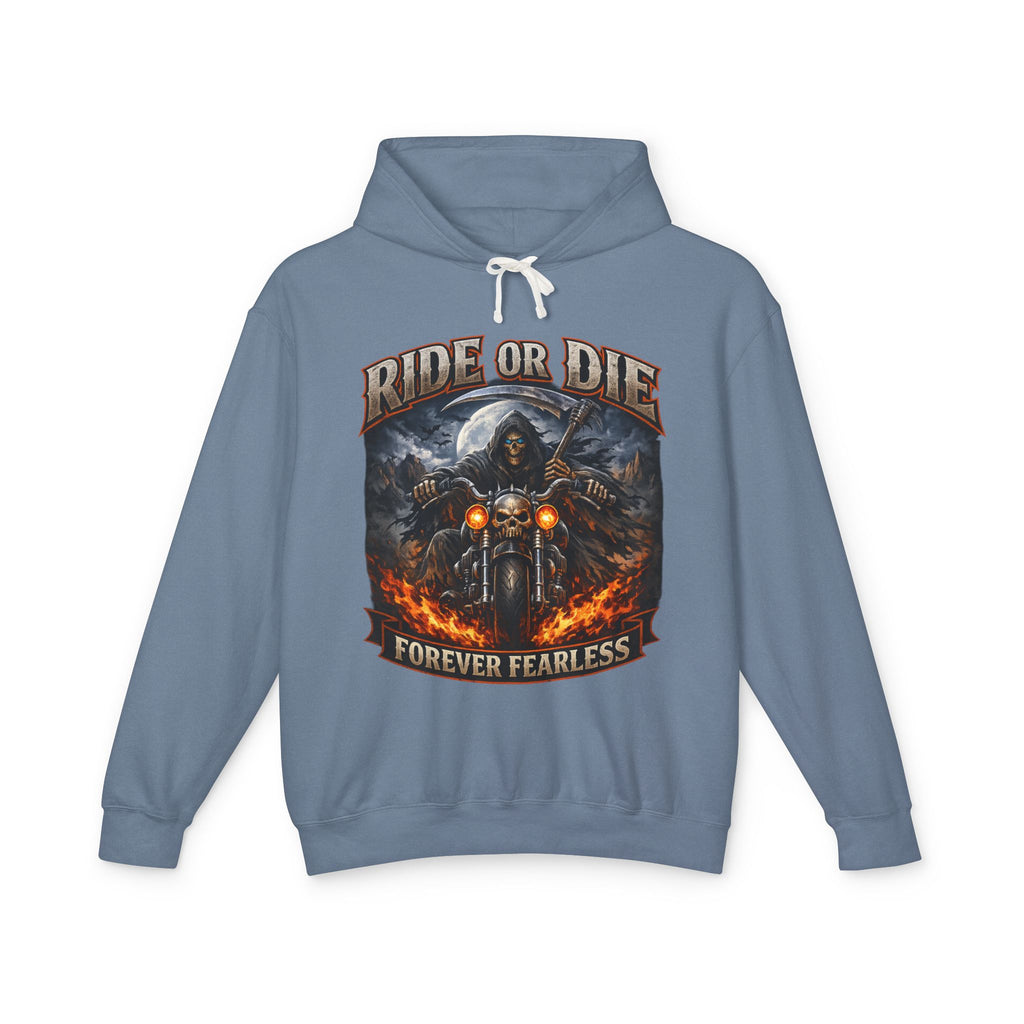 Ride or Die Motorcycle Hoodie - "Forever Fearless" Biker Graphic Sweatshirt