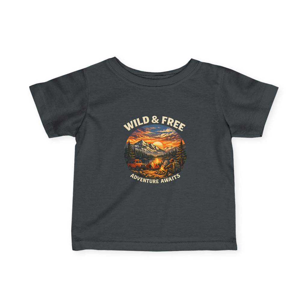 Infant Tee — Sunset Mountain Campfire Graphic Baby Shirt