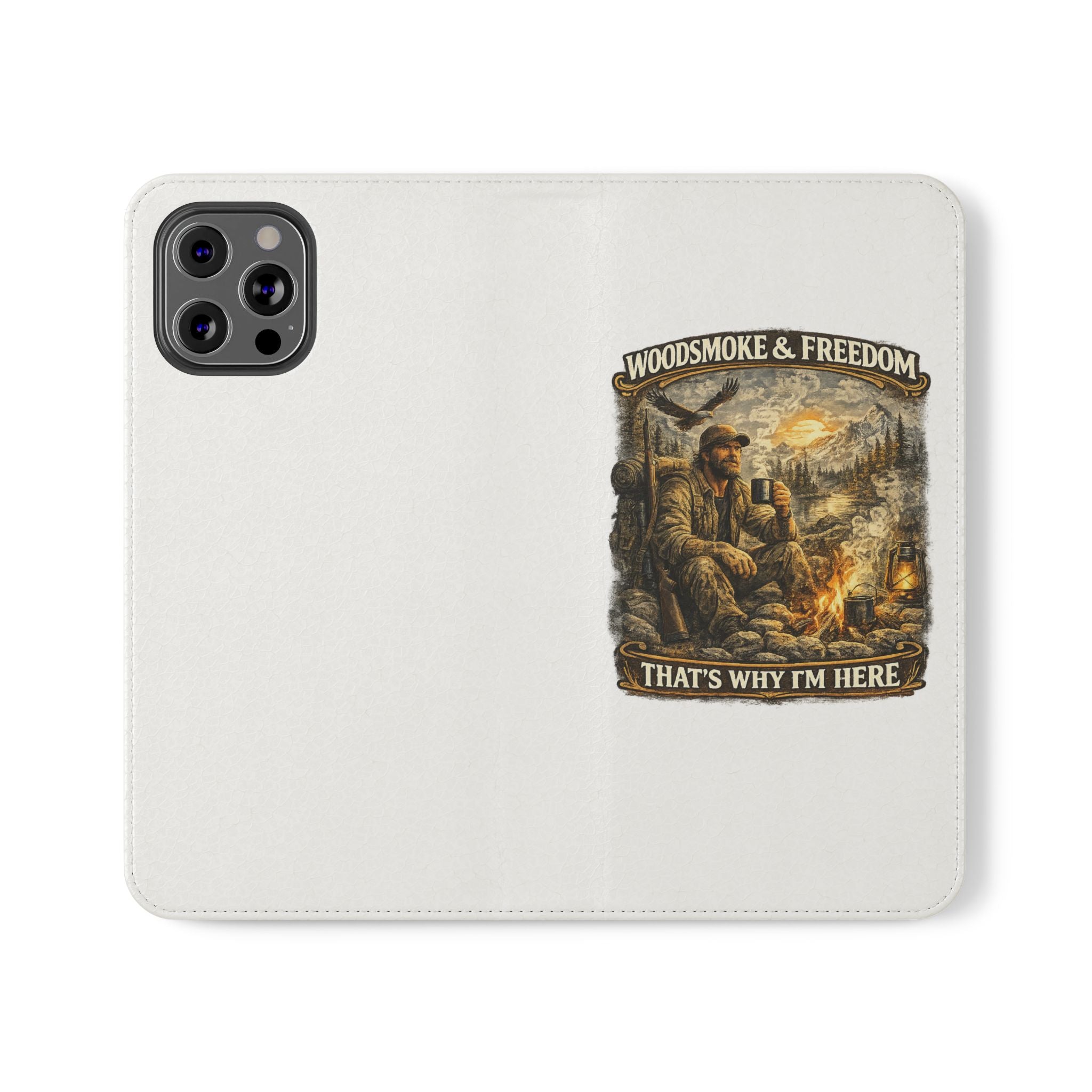 Flip Case - Woods, Smoke & Freedom Campfire Wallet Phone Case
