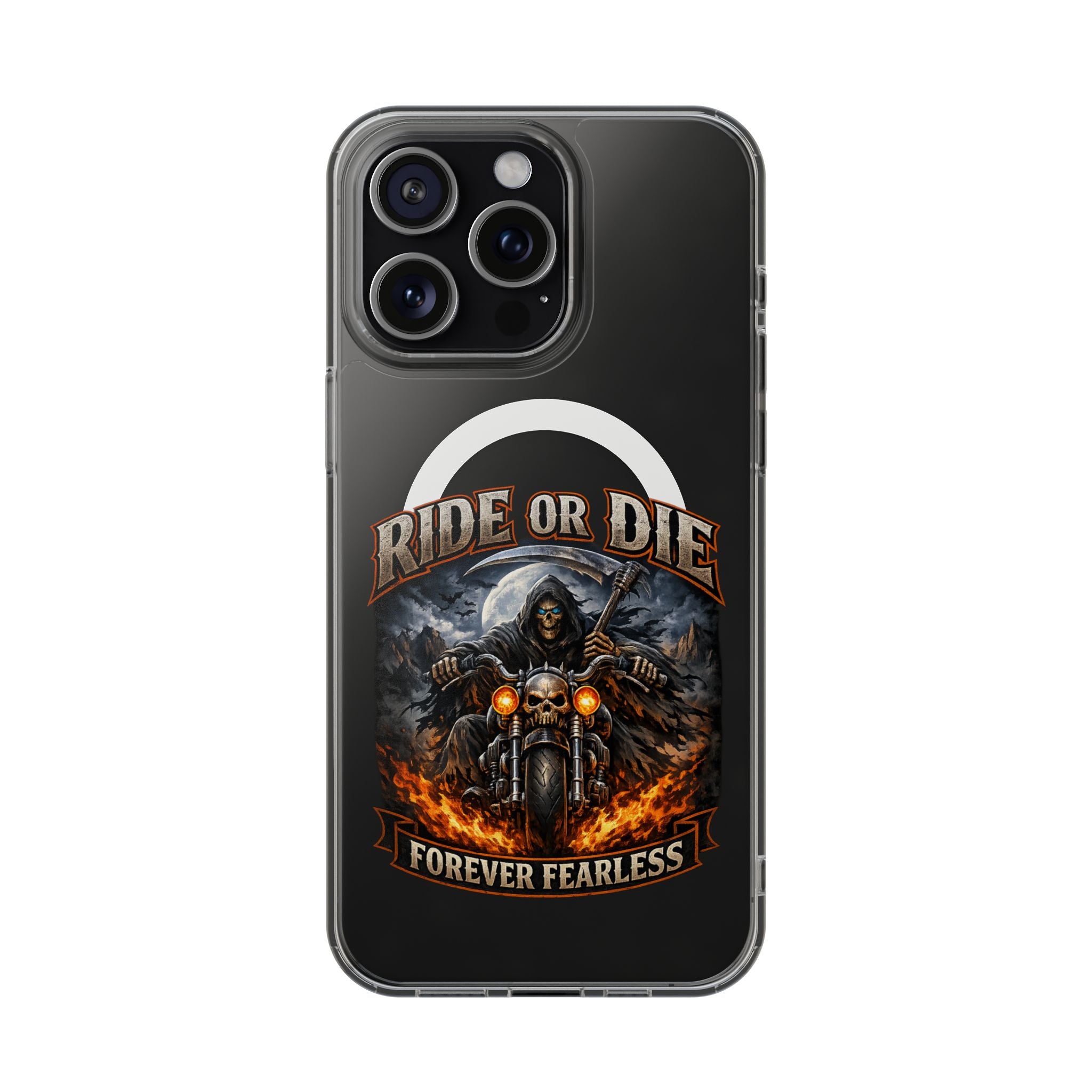 Ride or Die Motorcycle Clear Magnetic Phone Case — "Forever Fearless"