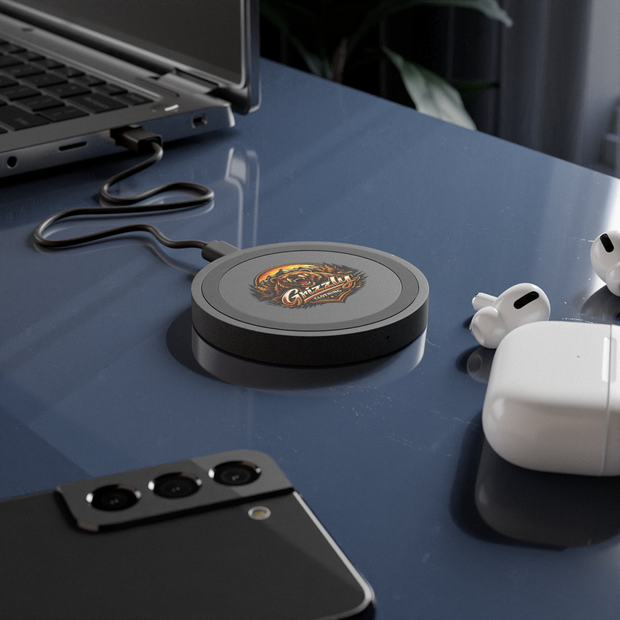 Grizzly Roaring Logo Wireless Charging Pad