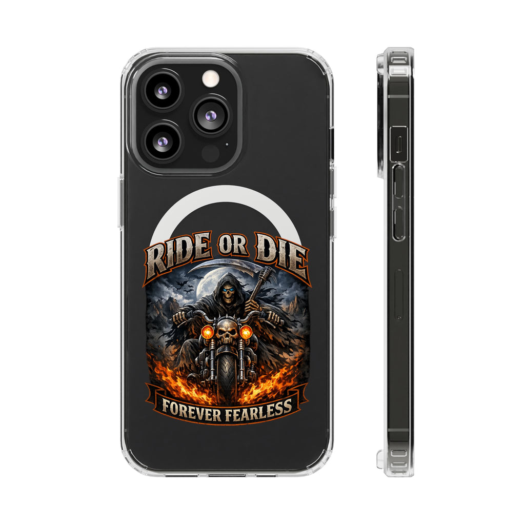Ride or Die Motorcycle Clear Magnetic Phone Case — "Forever Fearless"