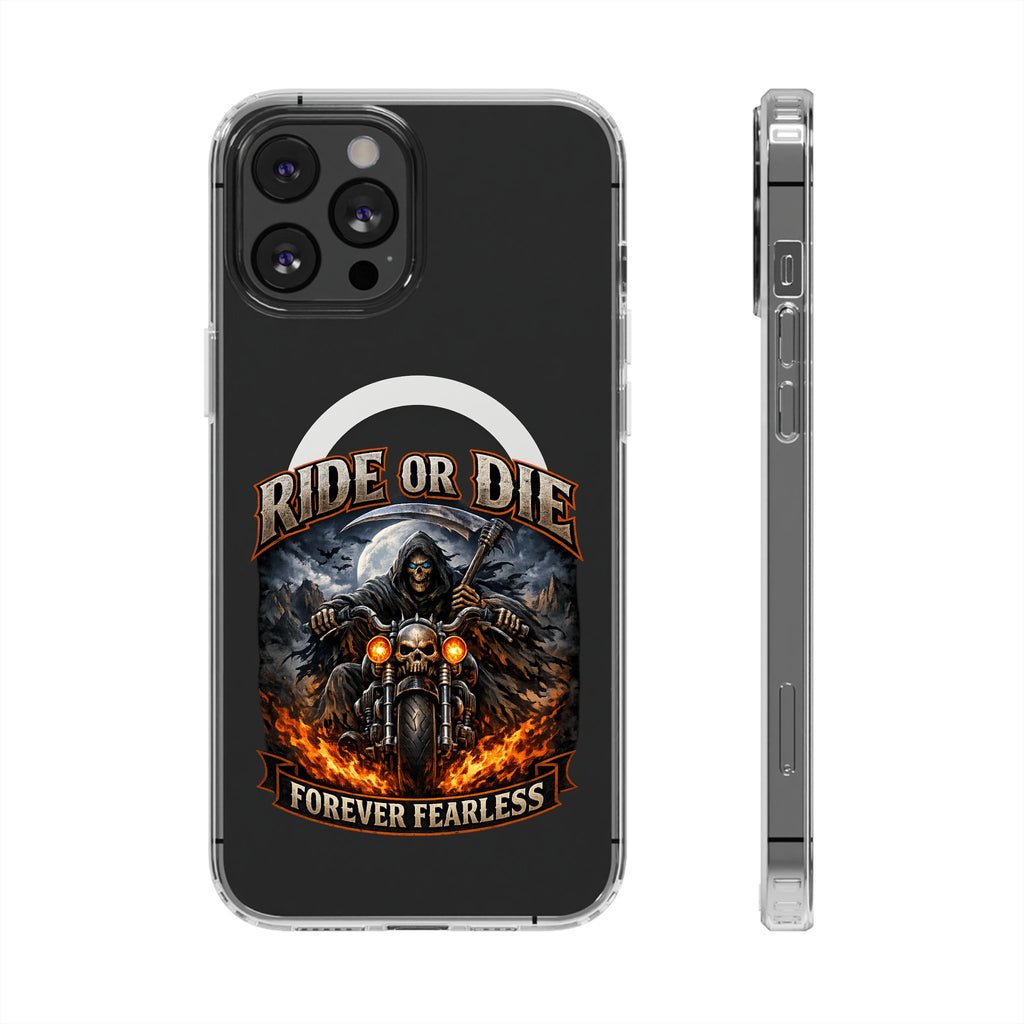 Ride or Die Motorcycle Clear Magnetic Phone Case — "Forever Fearless"
