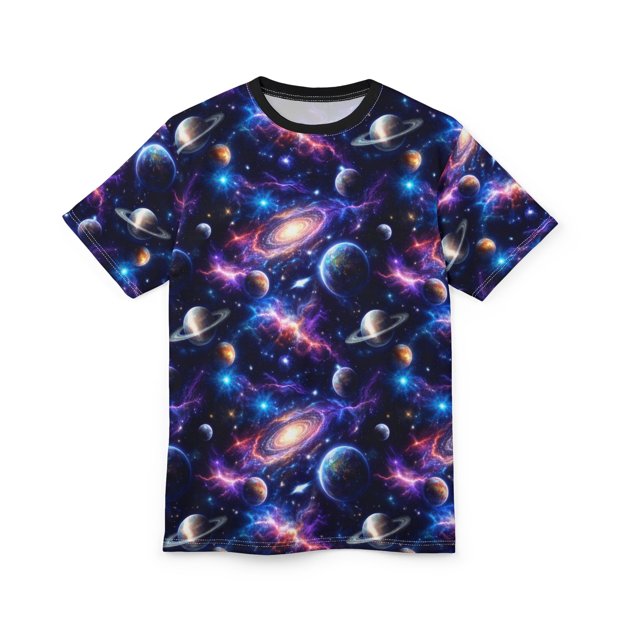 Galaxy Nebula All-Over Print Tee — Space Planets & Stars Design