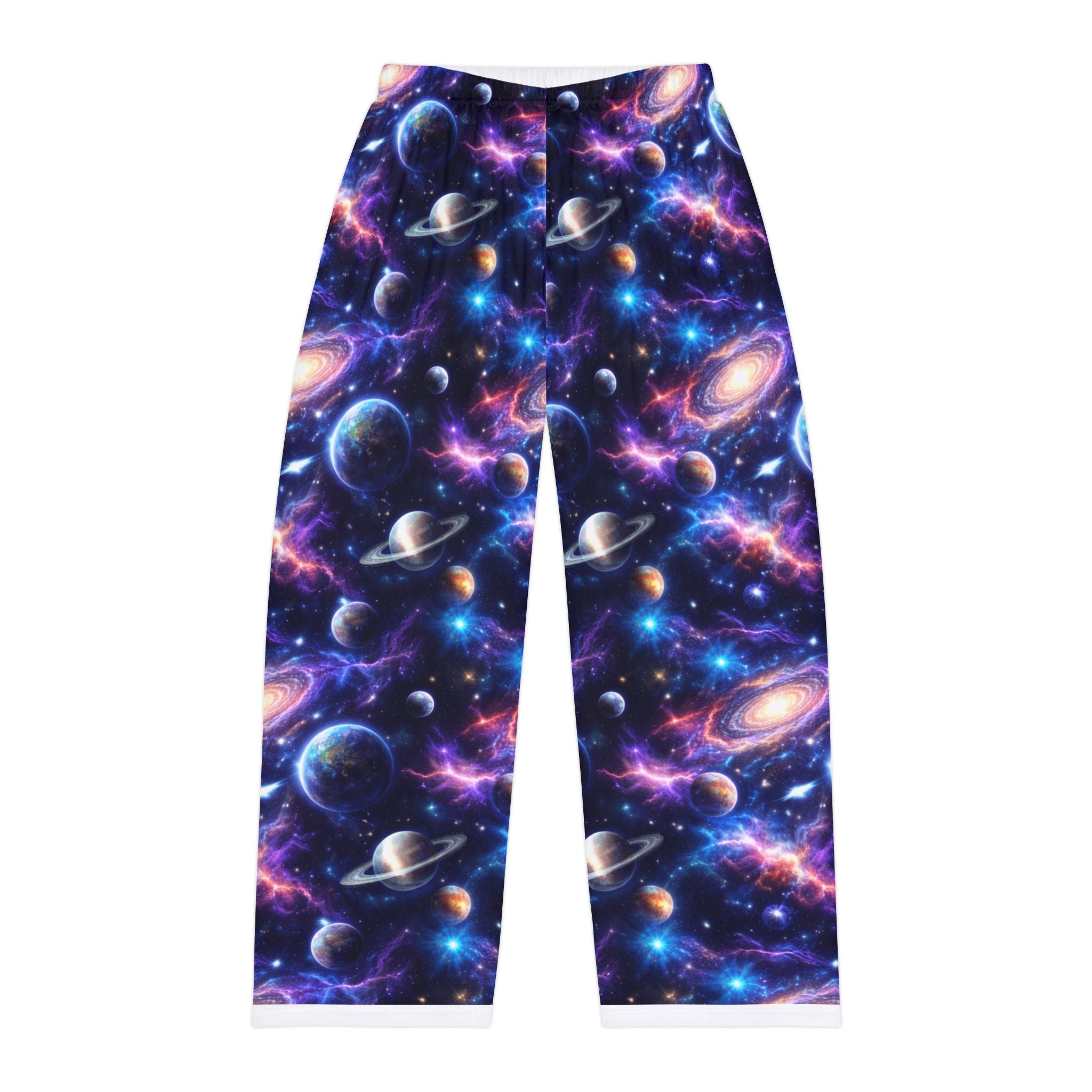 Galaxy Print Pajama Pants — Men's Space Planet Lounge Pants
