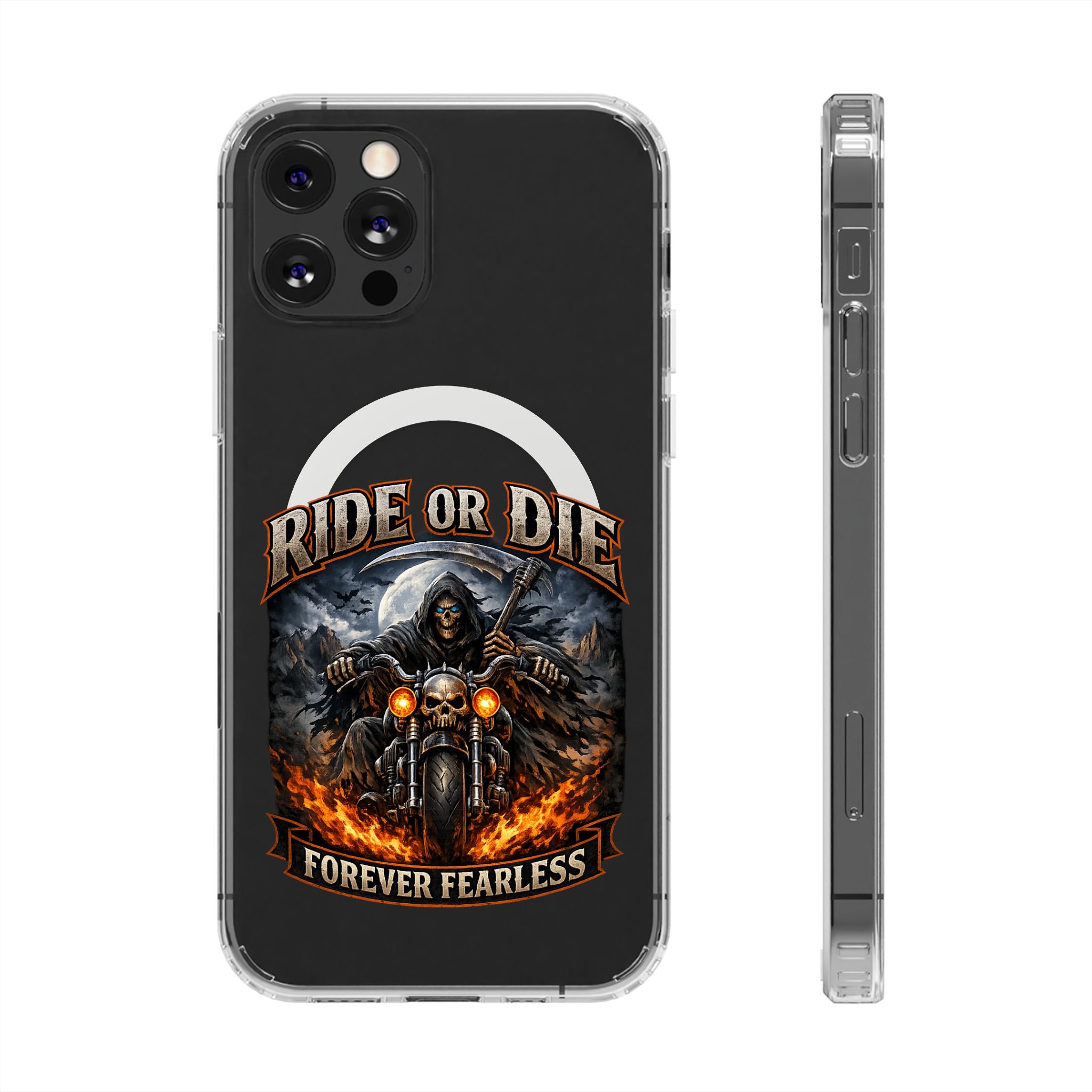 Ride or Die Motorcycle Clear Magnetic Phone Case — "Forever Fearless"