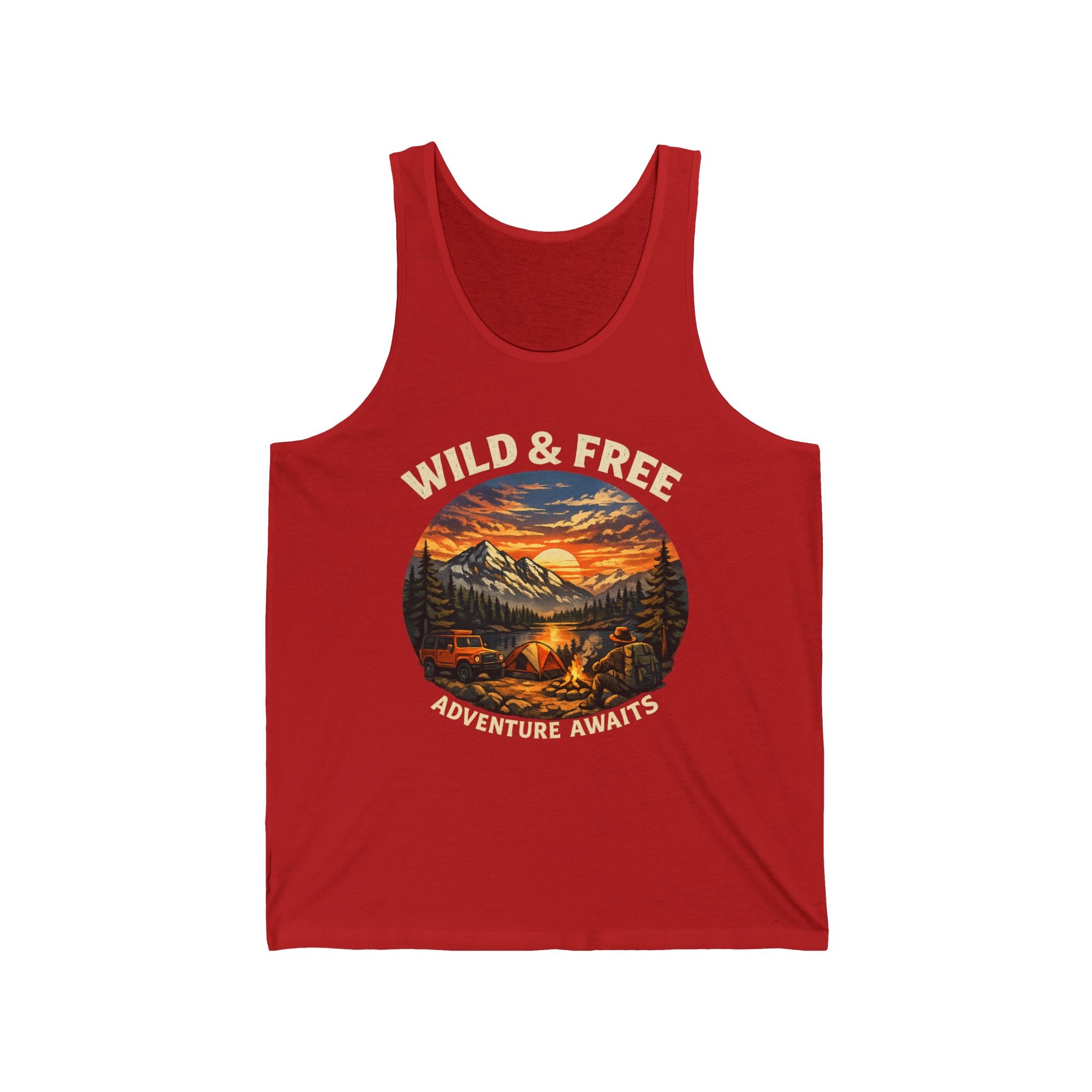 Wild & Free Tank Top — Adventure Awaits Camping Graphic Tank