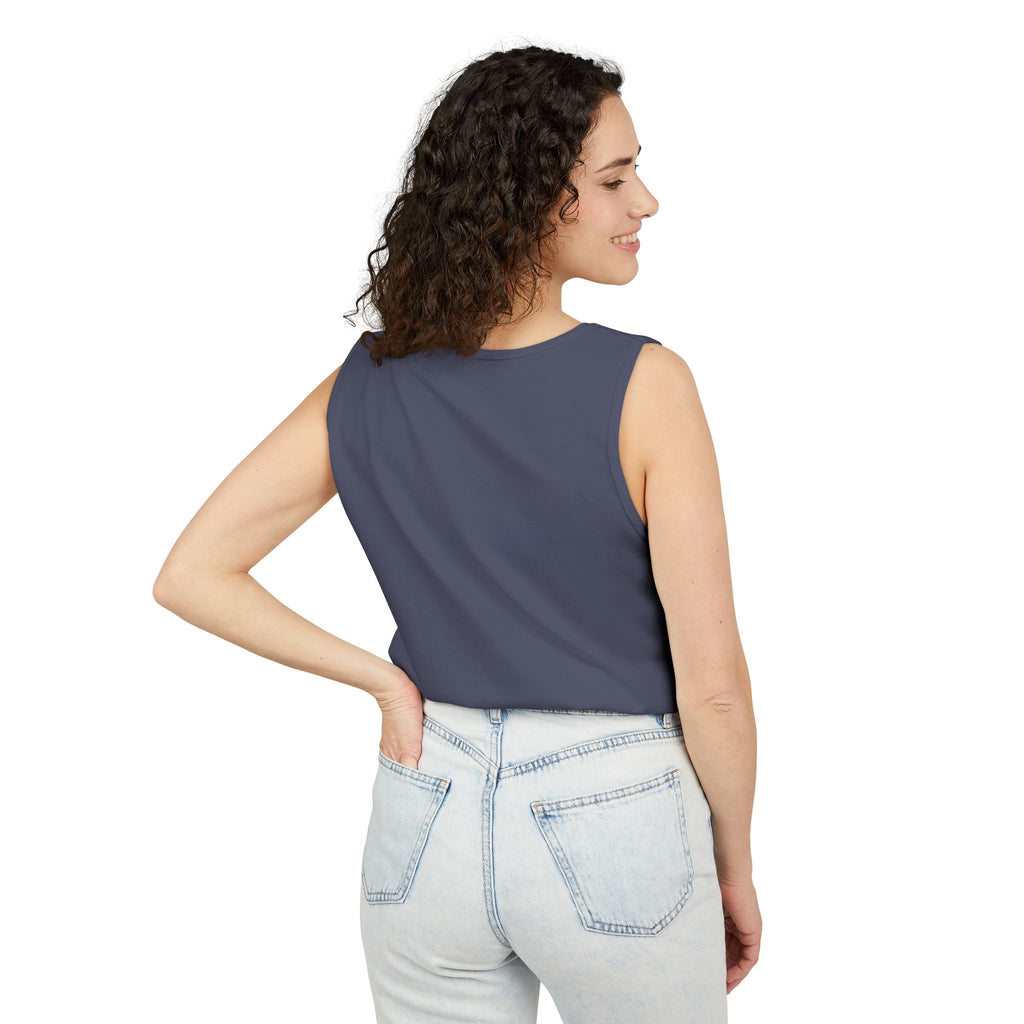 Tank Top — "Wild & Free" Sunset Mountain Camping Graphic