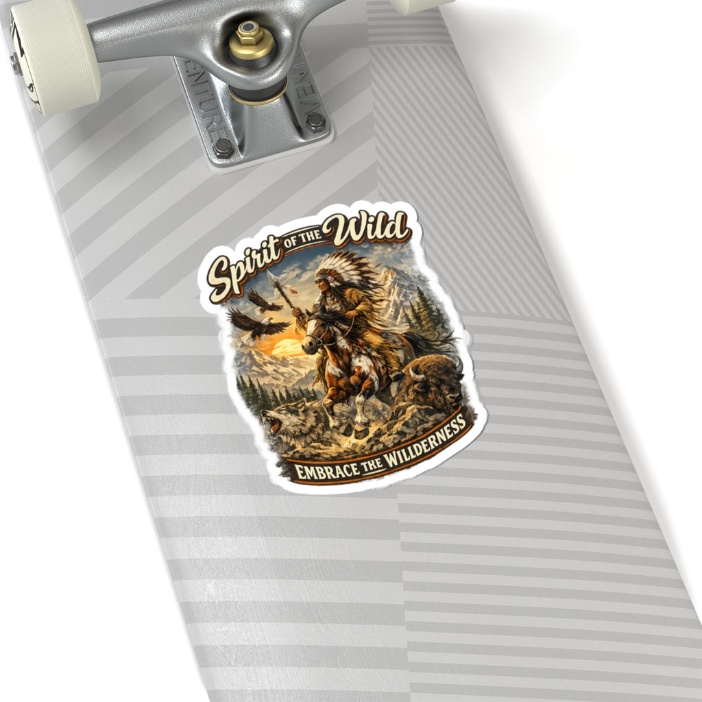 Spirit of the Wild Kiss-Cut Sticker — Embrace the Wilderness Outdoor Adventure Decal