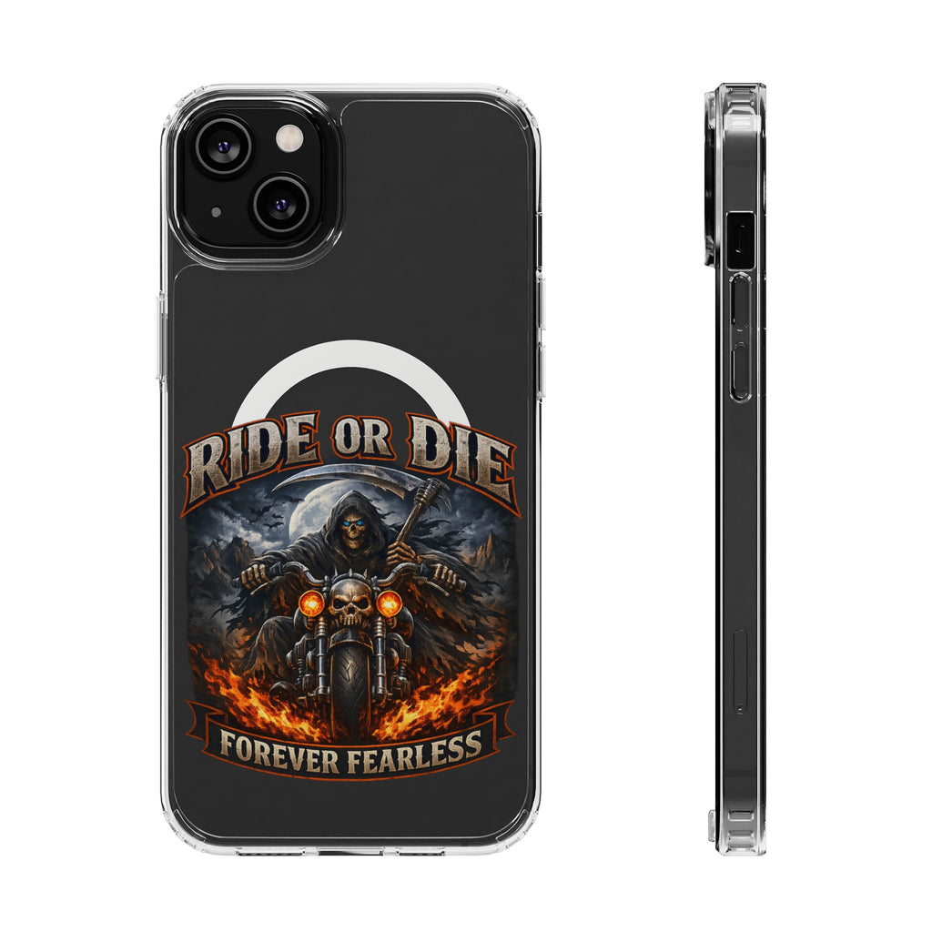 Ride or Die Motorcycle Clear Magnetic Phone Case — "Forever Fearless"
