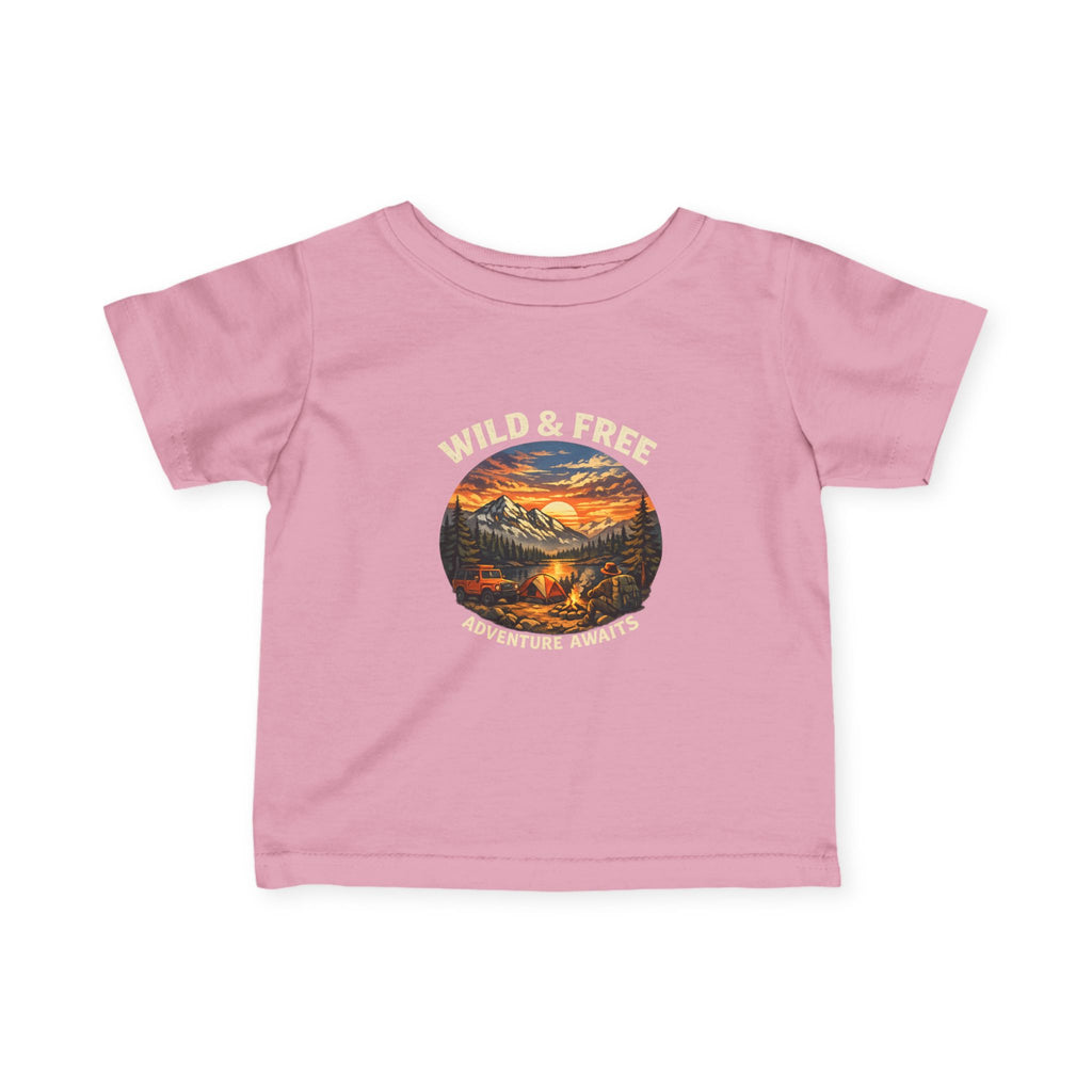 Infant Tee — Sunset Mountain Campfire Graphic Baby Shirt
