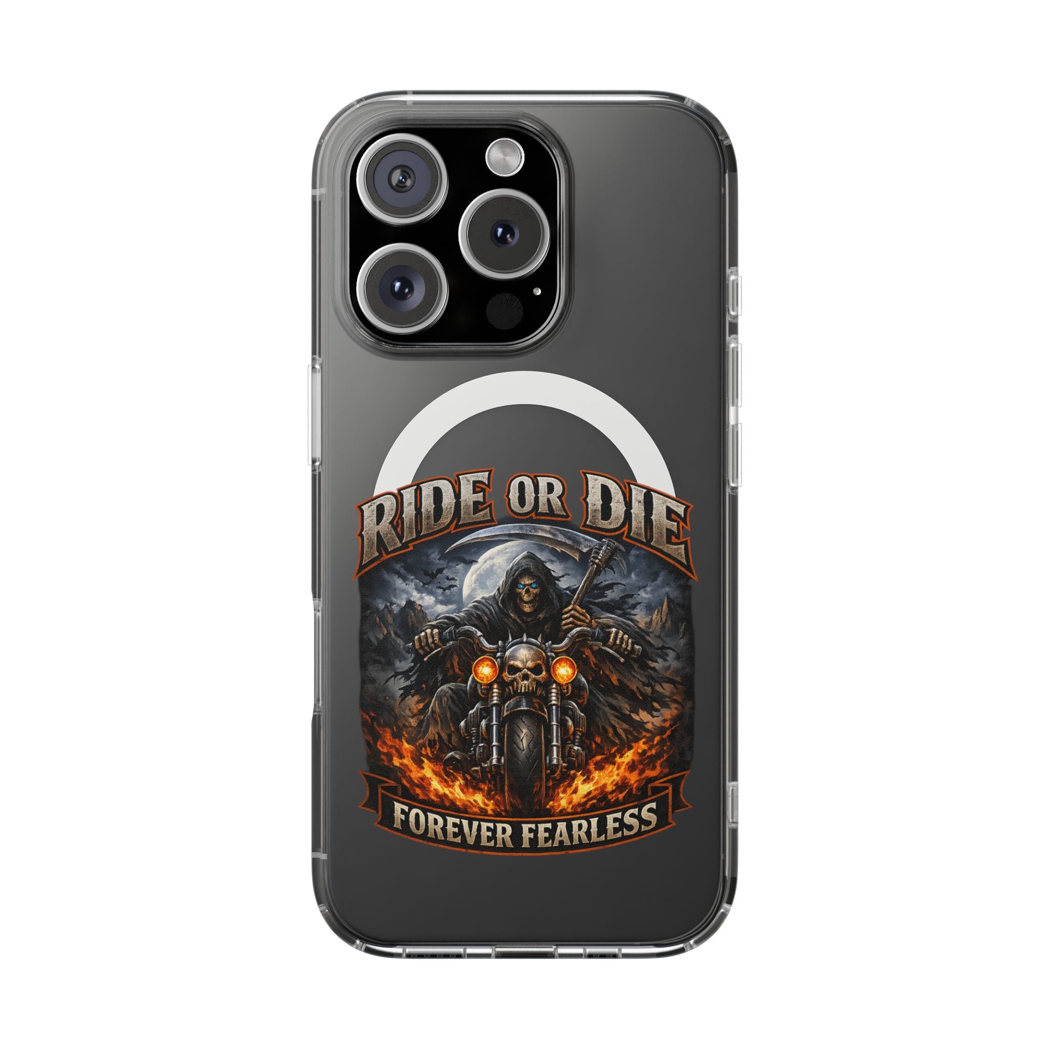 Ride or Die Motorcycle Clear Magnetic Phone Case — "Forever Fearless"