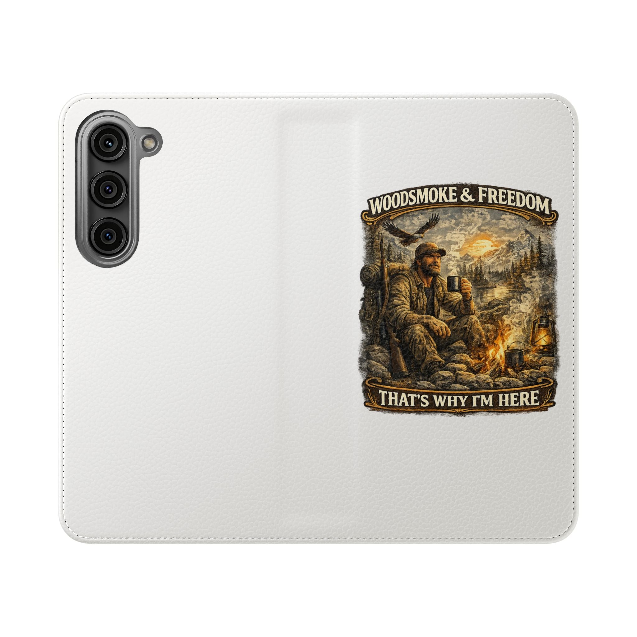 Flip Case - Woods, Smoke & Freedom Campfire Wallet Phone Case