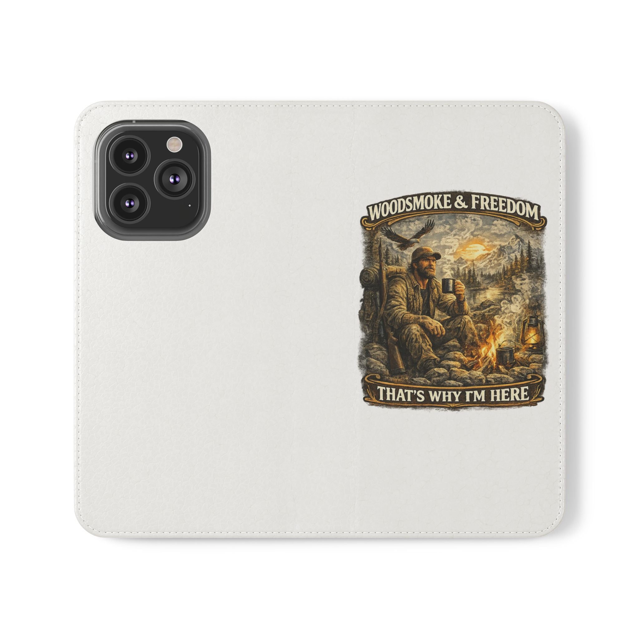 Flip Case - Woods, Smoke & Freedom Campfire Wallet Phone Case