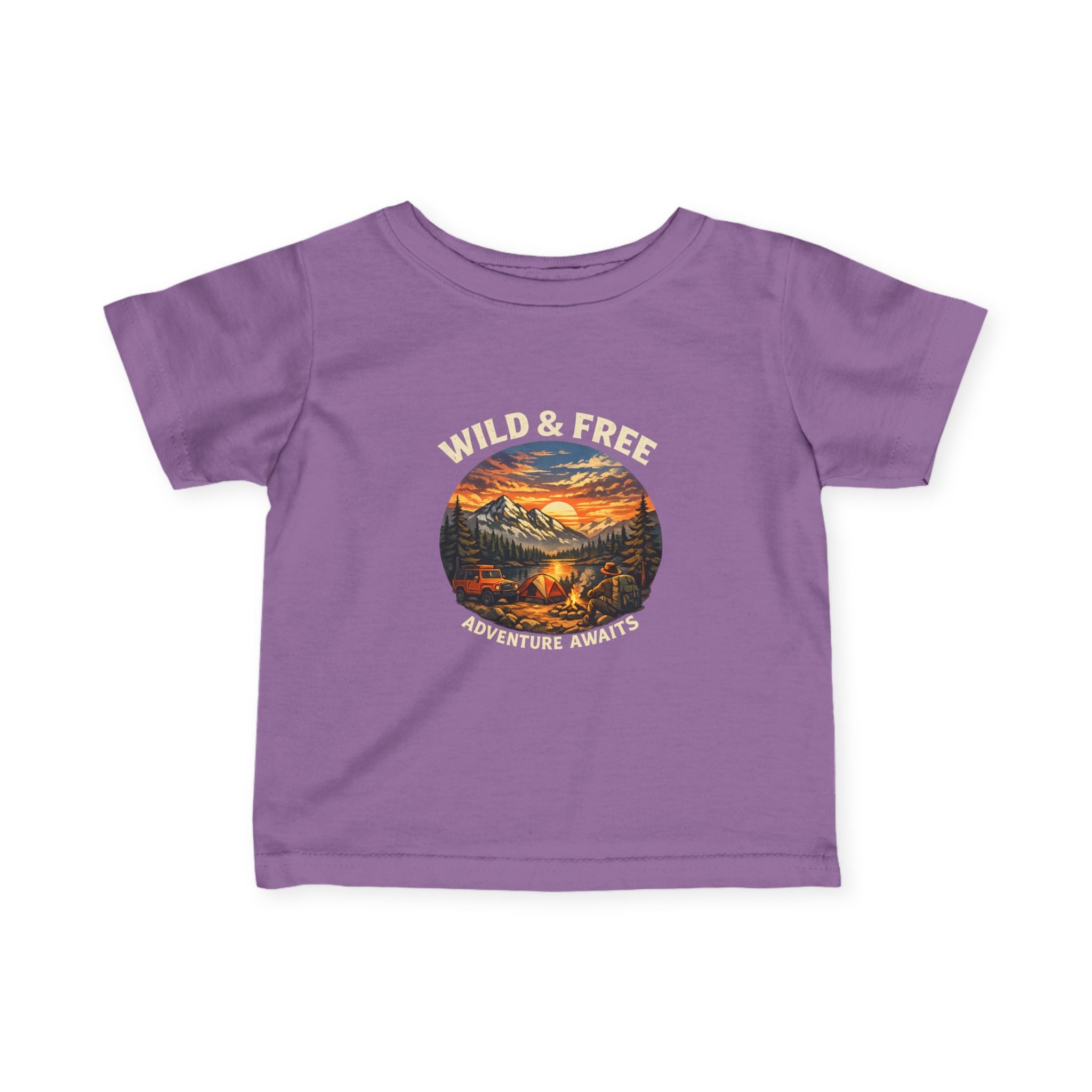 Infant Tee — Sunset Mountain Campfire Graphic Baby Shirt