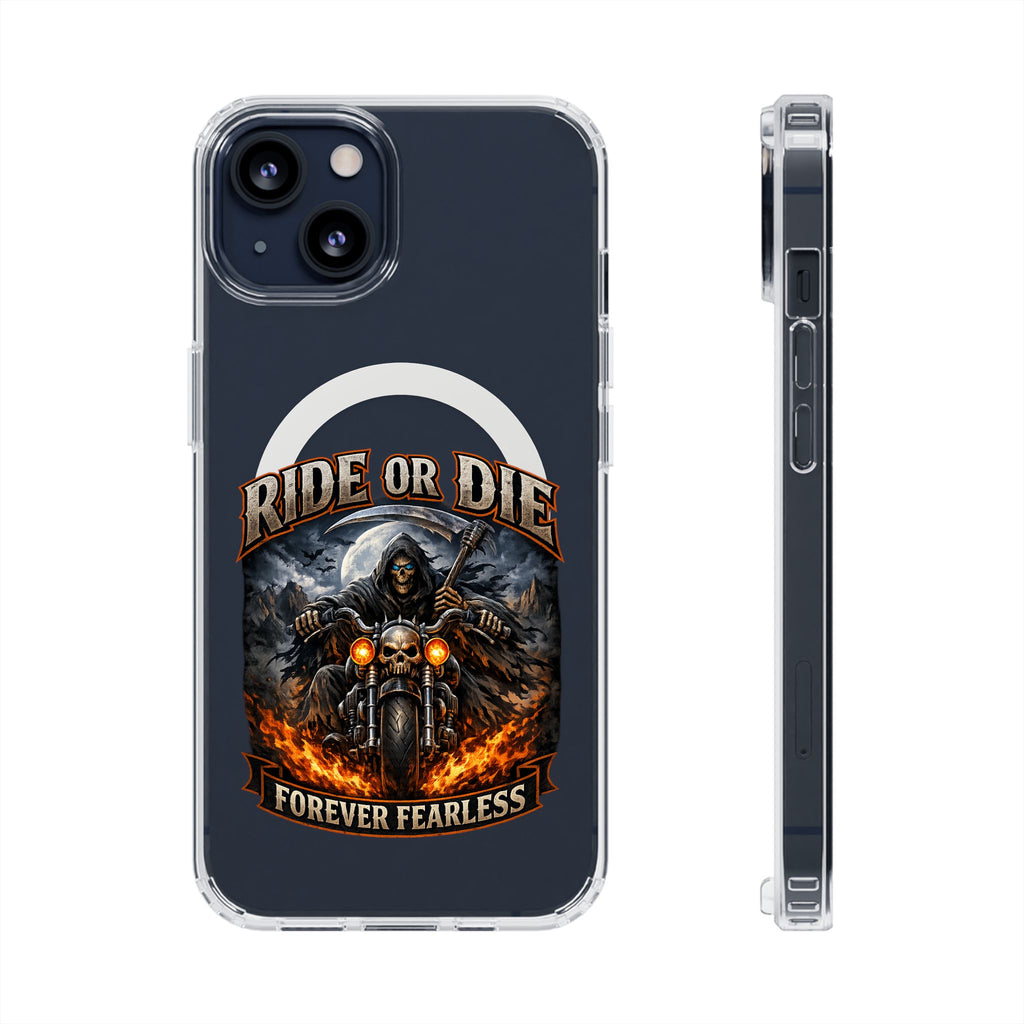 Ride or Die Motorcycle Clear Magnetic Phone Case — "Forever Fearless"