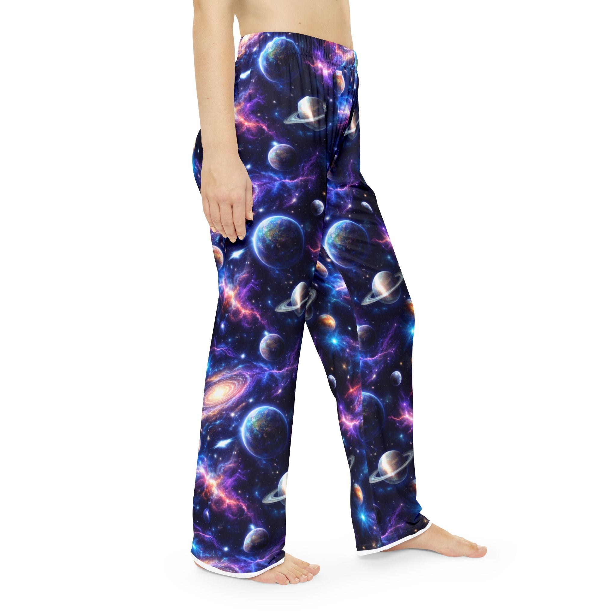 Galaxy Print Women's Pajama Pants — Space Planet All-Over-Print Lounge Pants