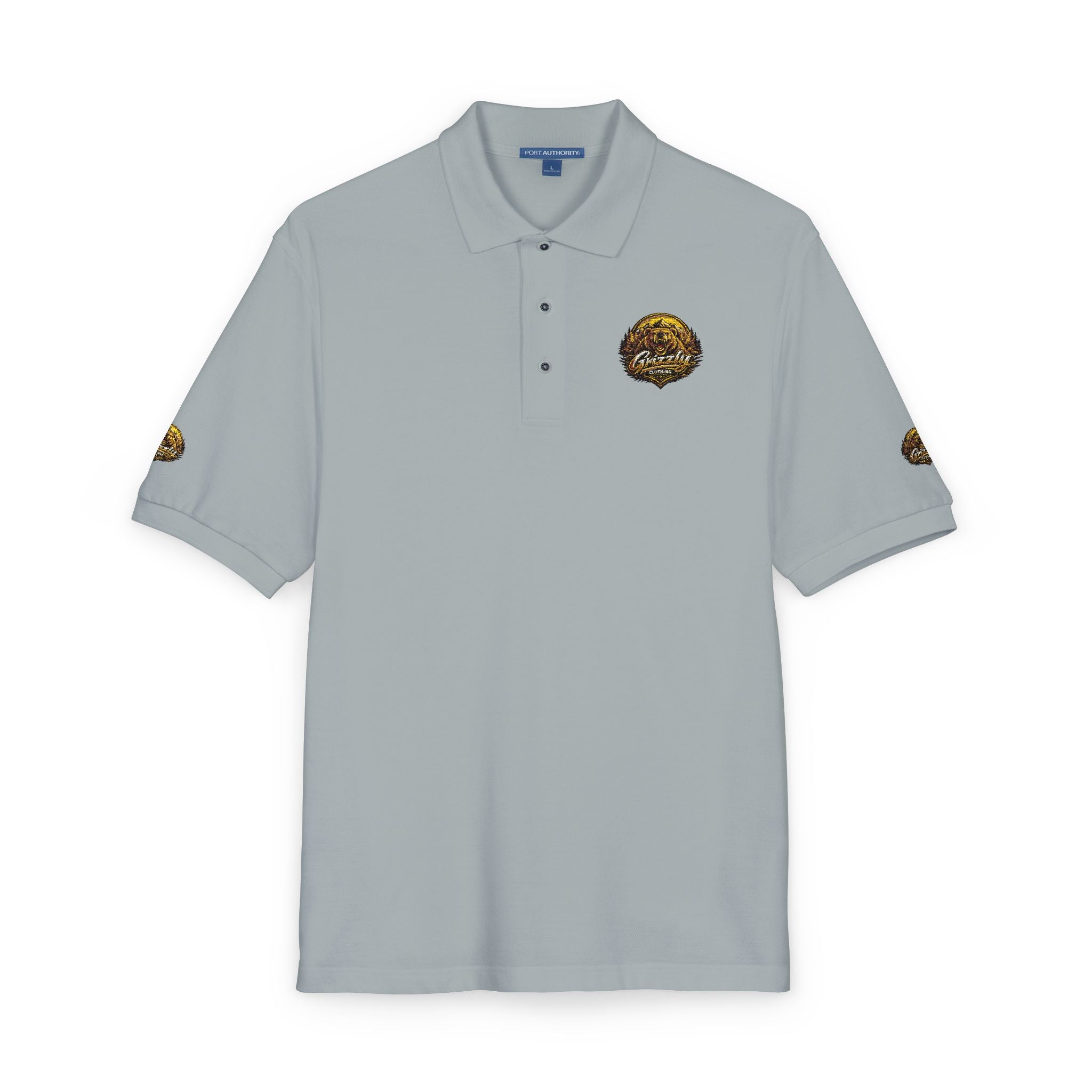 Embroidered Gold Lion Crest Polo Shirt