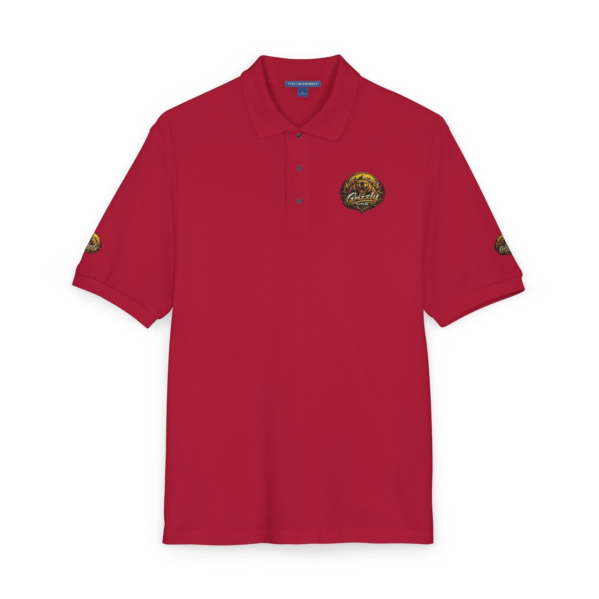 Embroidered Gold Lion Crest Polo Shirt