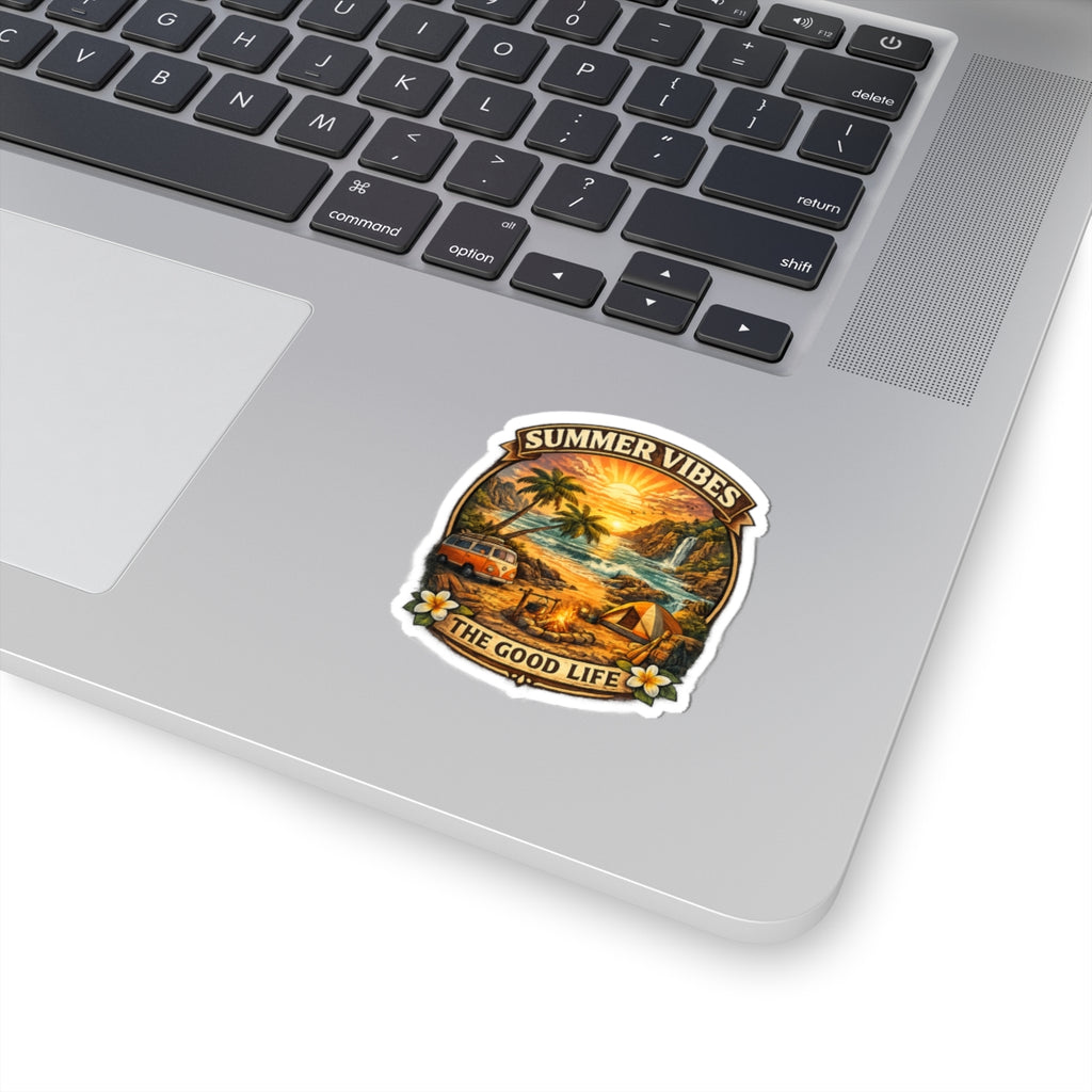 Summer Vibes Sticker — “The Good Life” Beach Camping Van Sticker