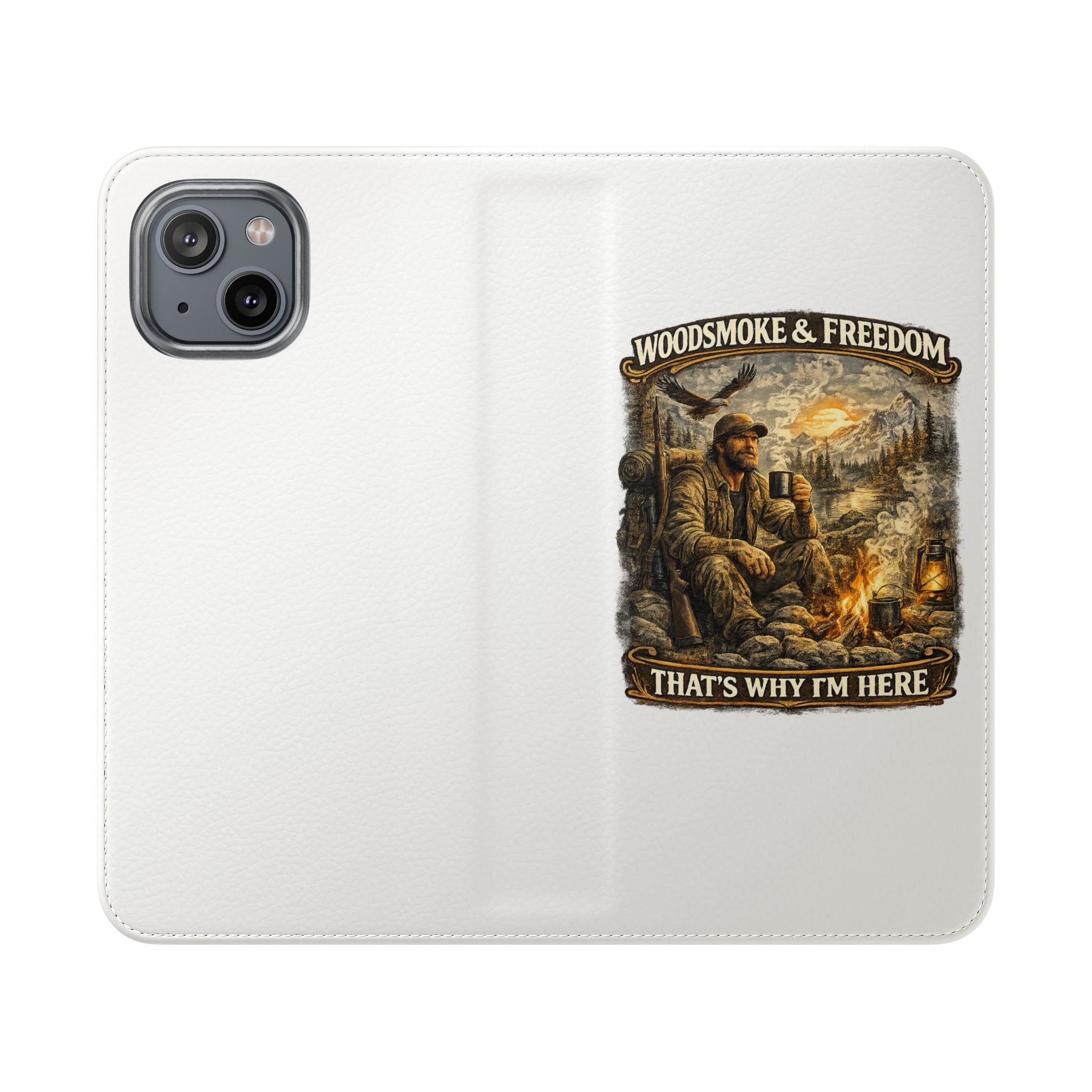 Flip Case - Woods, Smoke & Freedom Campfire Wallet Phone Case