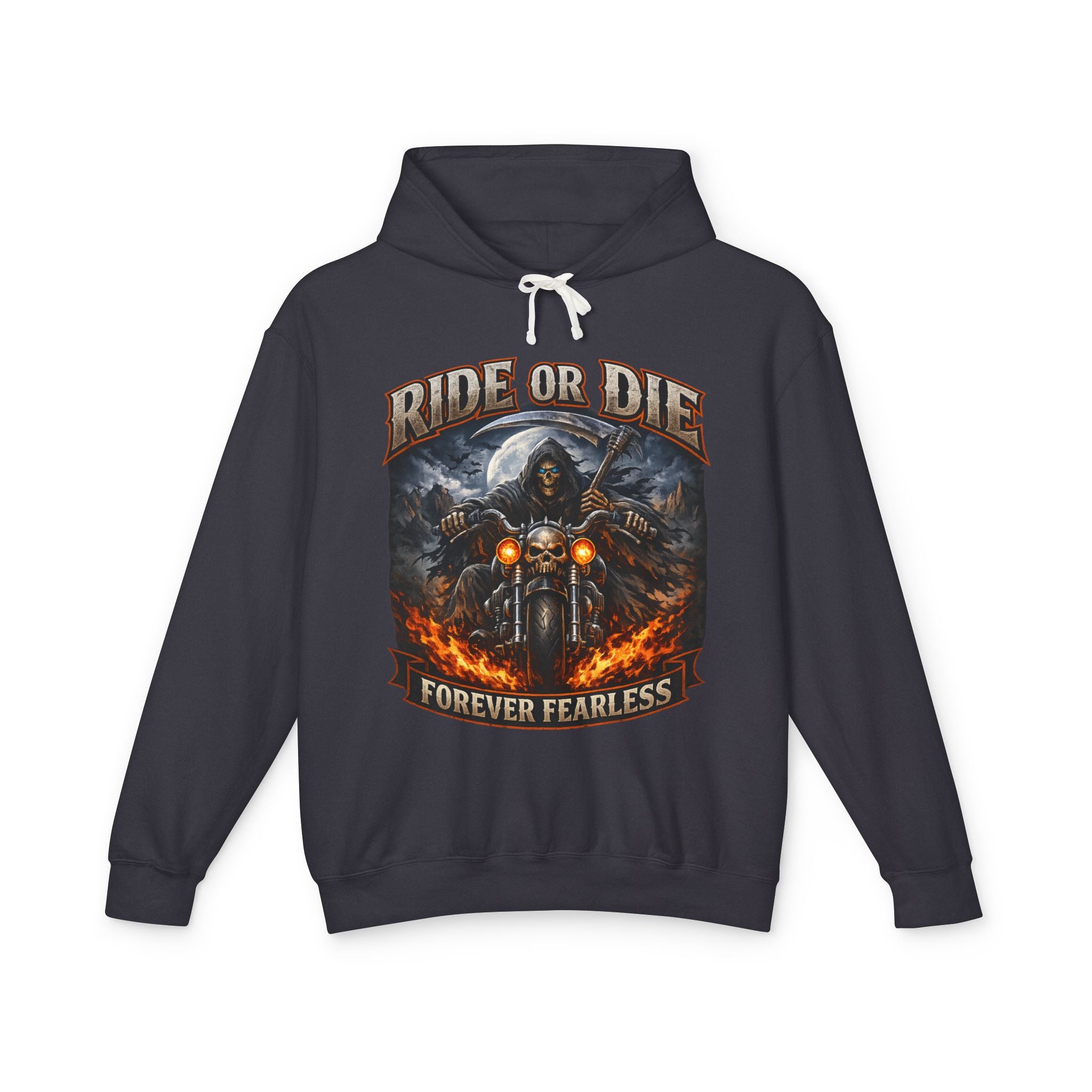 Ride or Die Motorcycle Hoodie - "Forever Fearless" Biker Graphic Sweatshirt