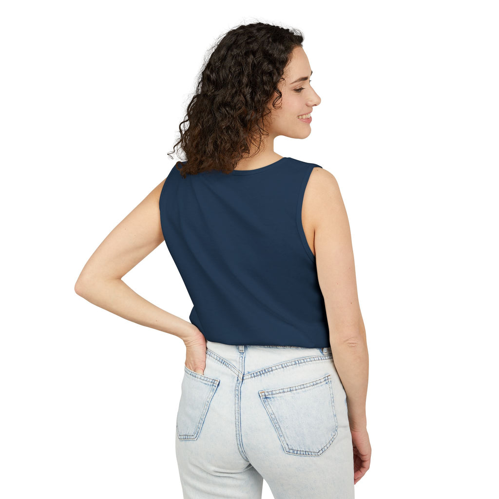 Tank Top — "Wild & Free" Sunset Mountain Camping Graphic