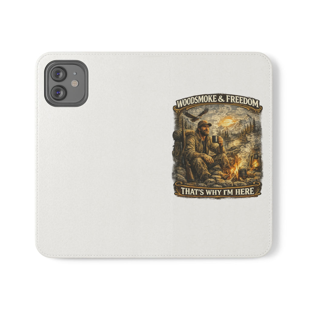 Flip Case - Woods, Smoke & Freedom Campfire Wallet Phone Case