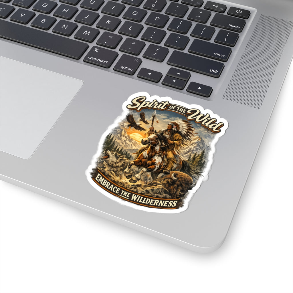 Spirit of the Wild Kiss-Cut Sticker — Embrace the Wilderness Outdoor Adventure Decal