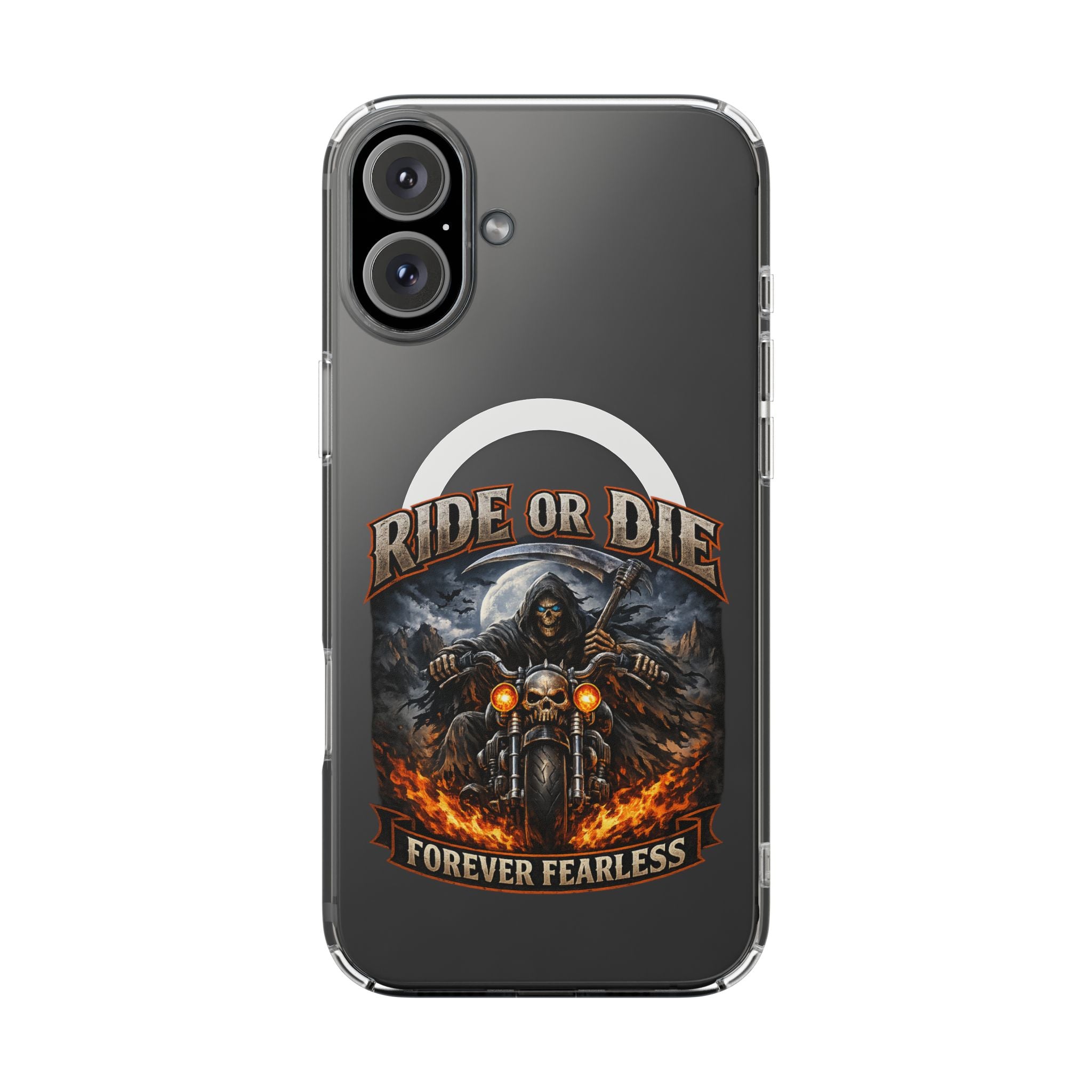 Ride or Die Motorcycle Clear Magnetic Phone Case — "Forever Fearless"