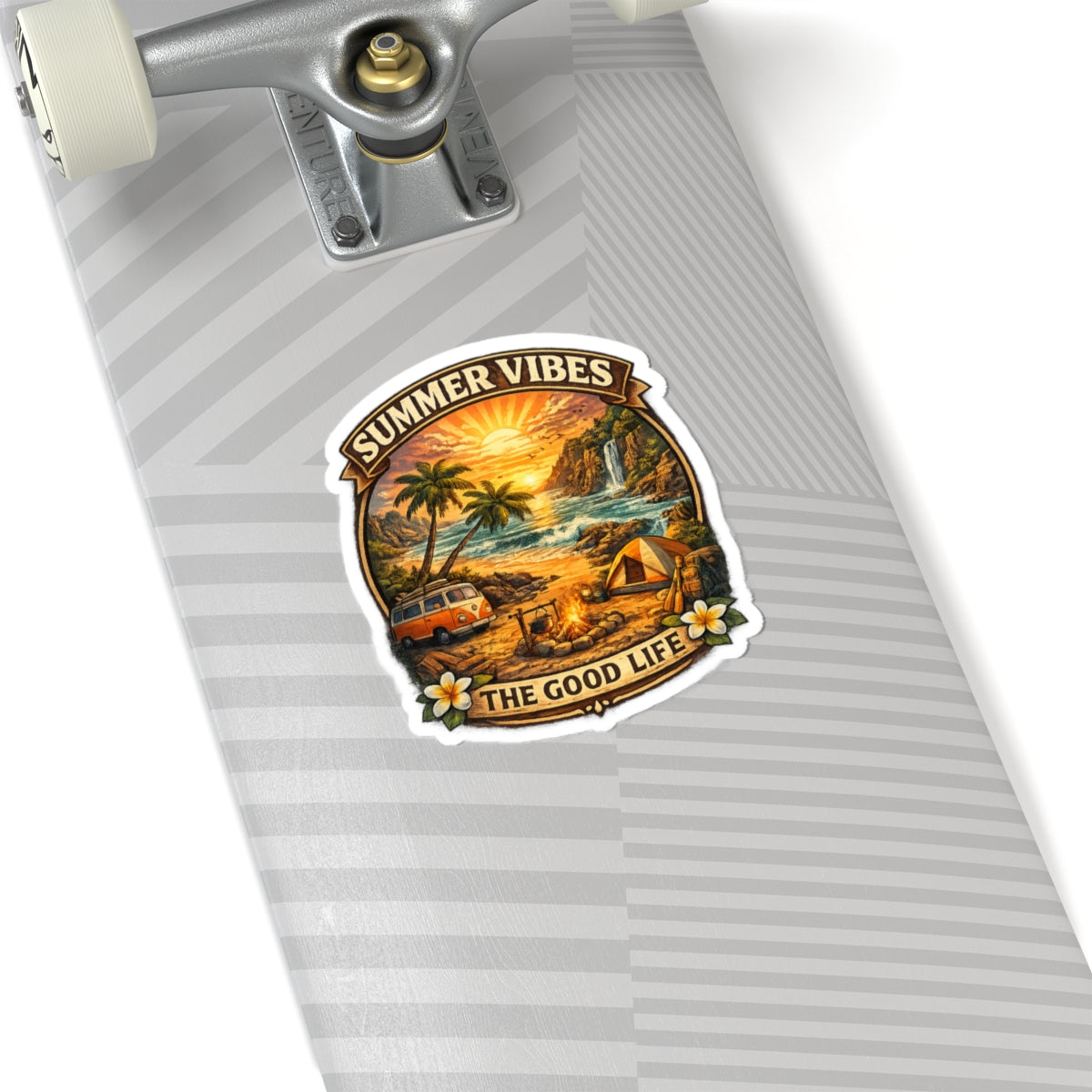 Summer Vibes Sticker — “The Good Life” Beach Camping Van Sticker