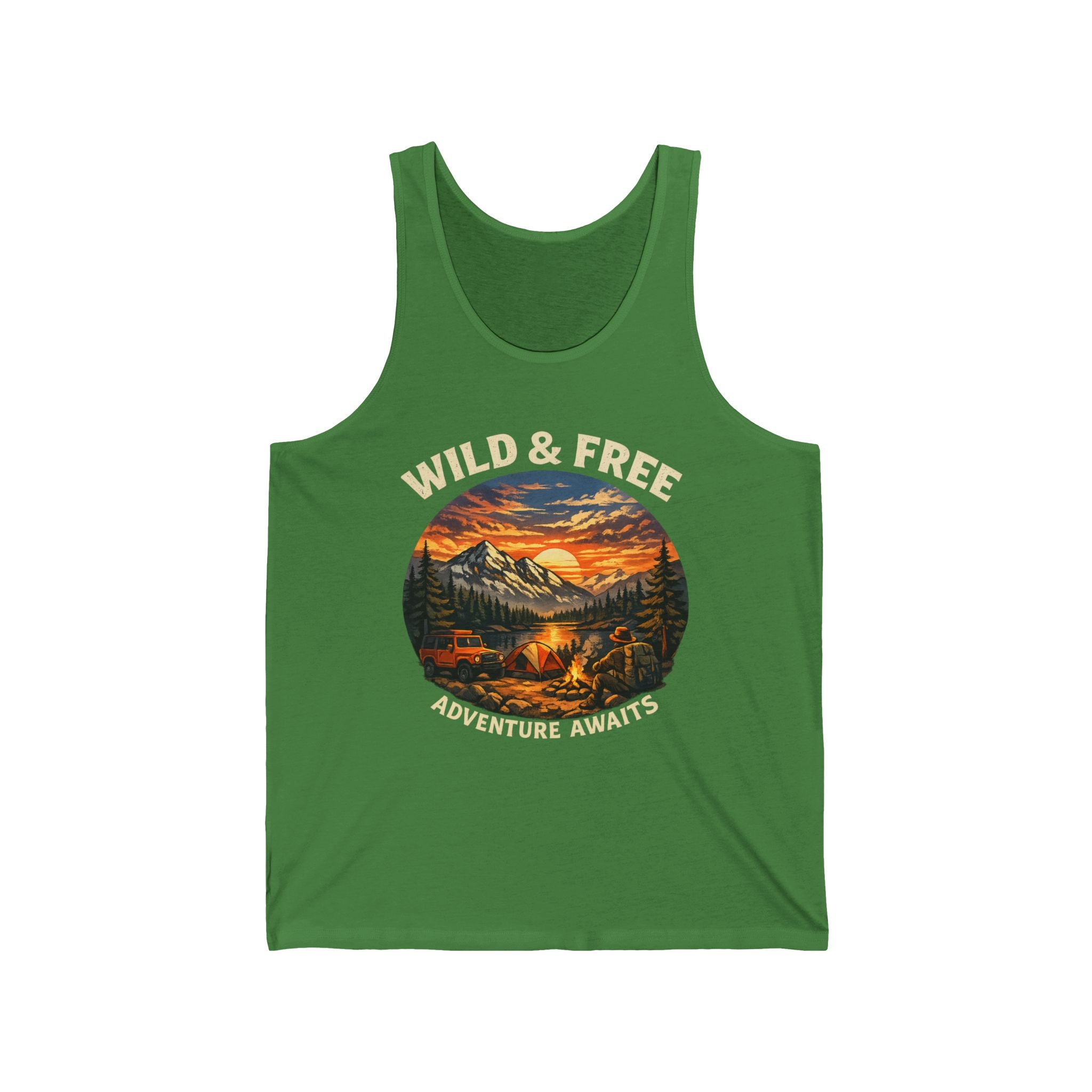 Wild & Free Tank Top — Adventure Awaits Camping Graphic Tank