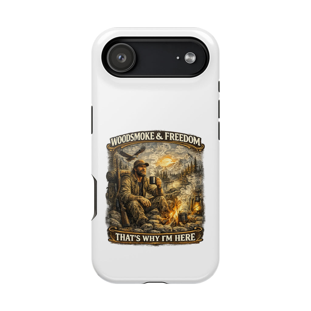 Woodsman Vintage Phone Case — "Woodsmoke & Freedom, That’s Why I’m Here" Magnetic Impact-Resistant Case