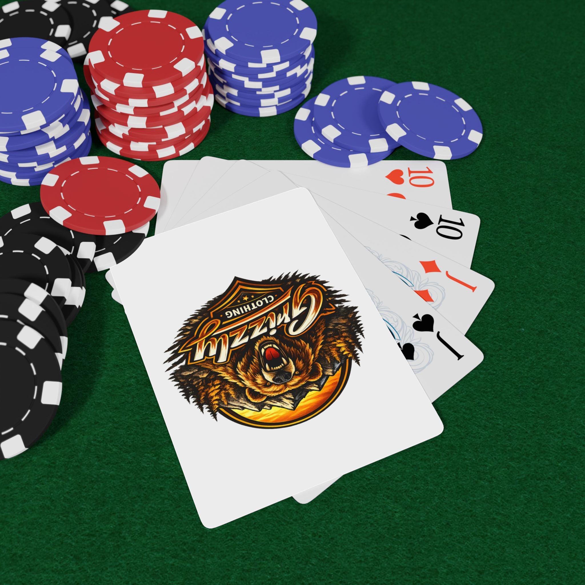 Grizzly Poker Playing Cards — Premium Bear Logo Card Deck for Game Nights