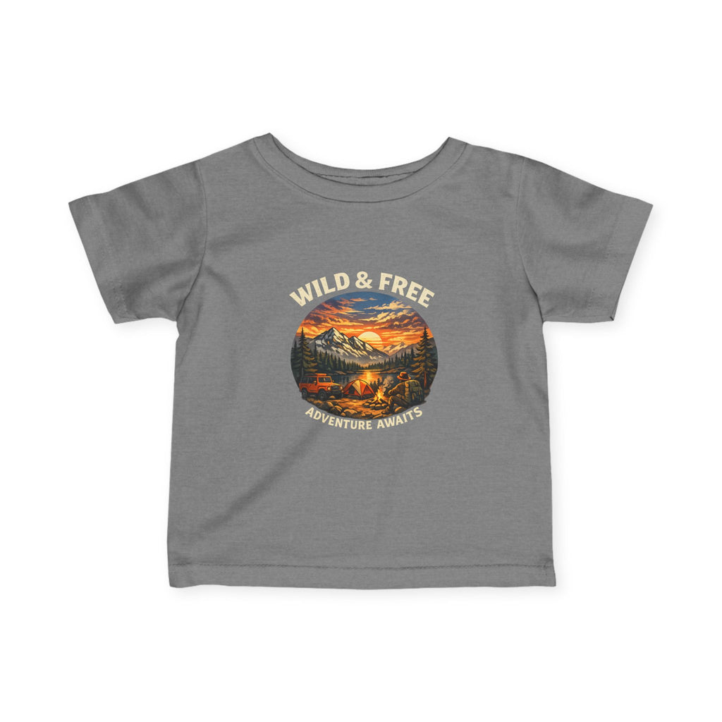 Infant Tee — Sunset Mountain Campfire Graphic Baby Shirt