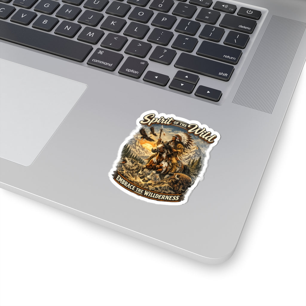 Spirit of the Wild Kiss-Cut Sticker — Embrace the Wilderness Outdoor Adventure Decal