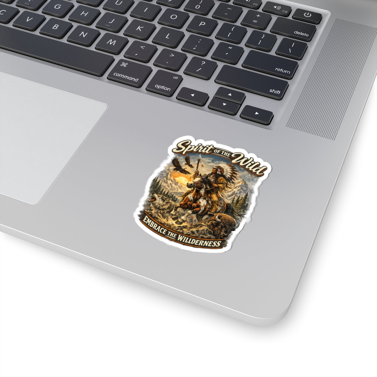 Spirit of the Wild Kiss-Cut Sticker — Embrace the Wilderness Outdoor Adventure Decal