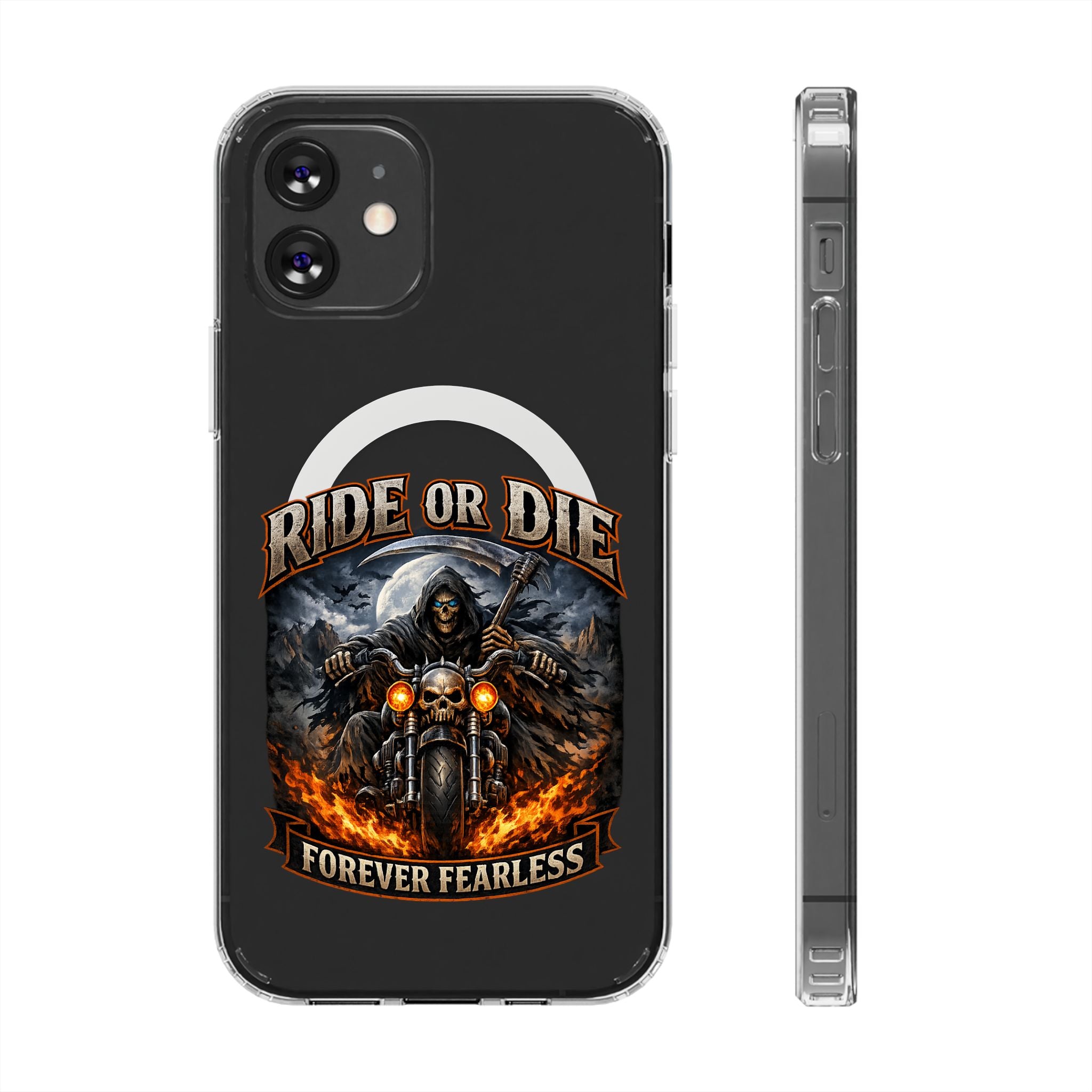 Ride or Die Motorcycle Clear Magnetic Phone Case — "Forever Fearless"
