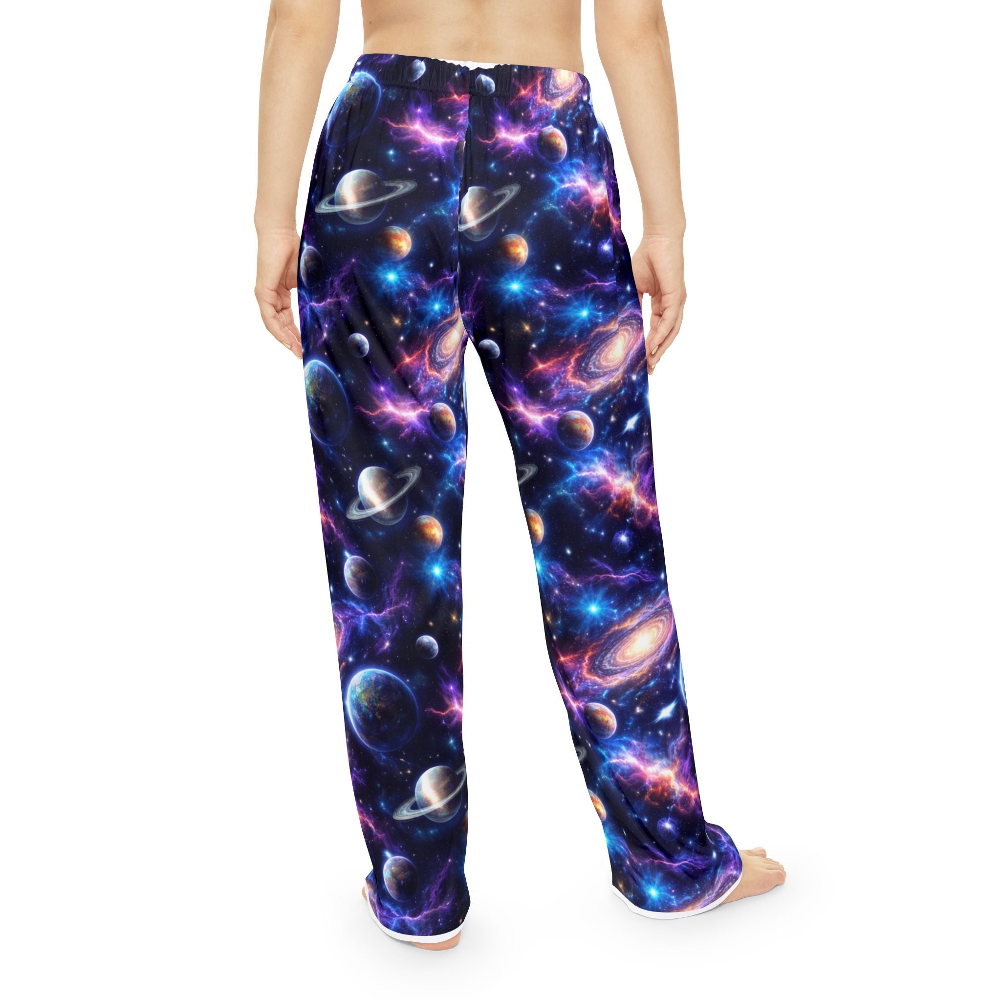 Galaxy Print Women's Pajama Pants — Space Planet All-Over-Print Lounge Pants