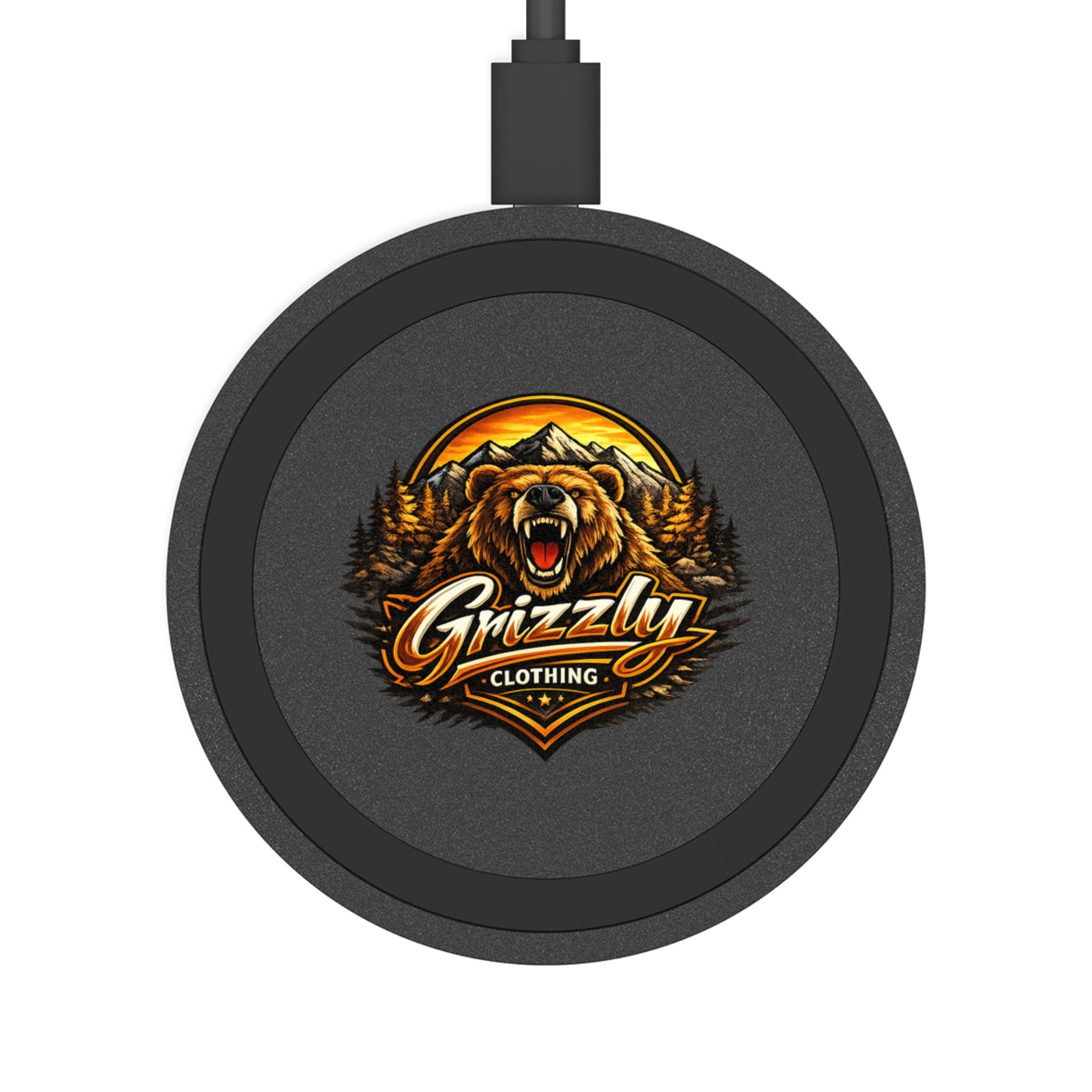 Grizzly Roaring Logo Wireless Charging Pad
