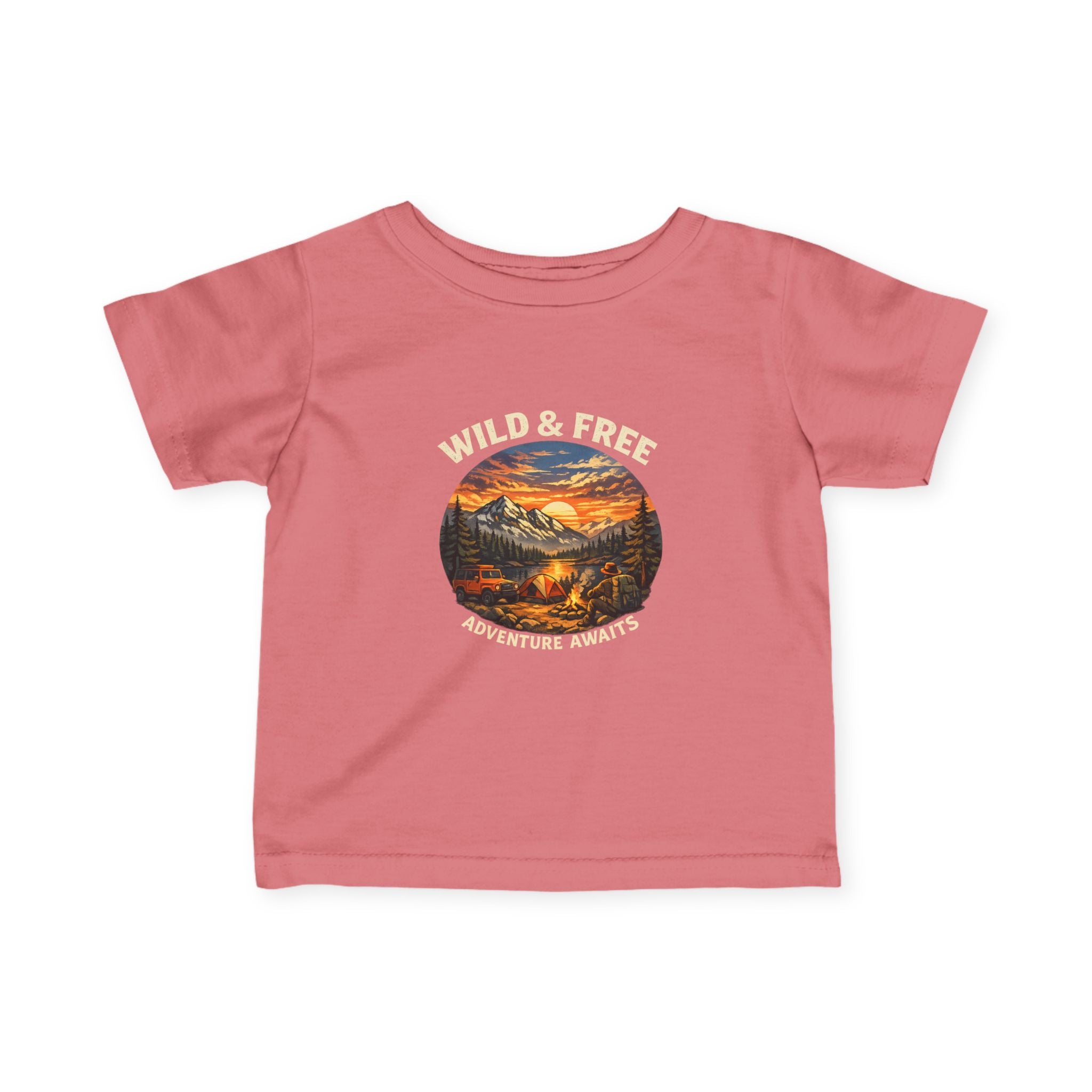Infant Tee — Sunset Mountain Campfire Graphic Baby Shirt
