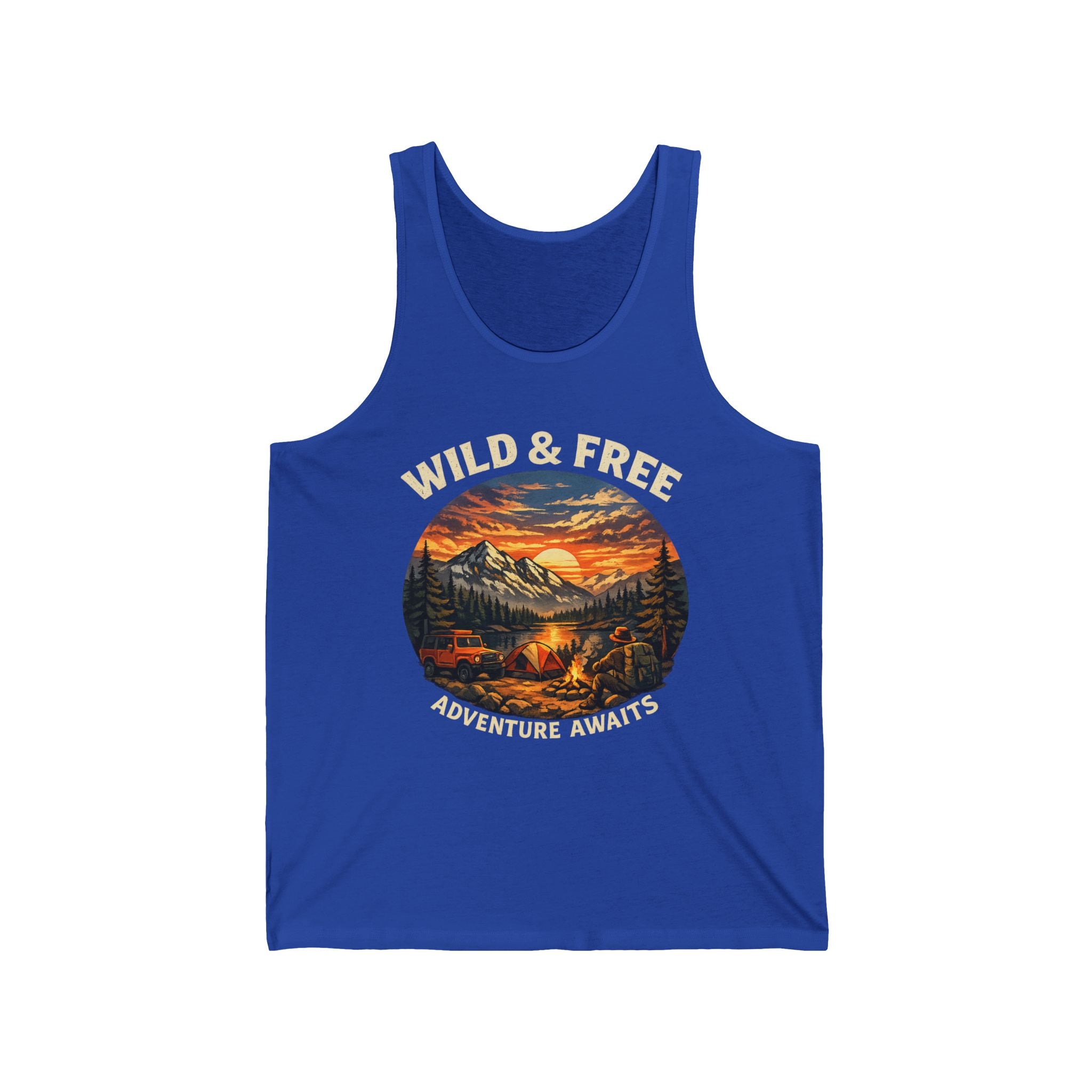 Wild & Free Tank Top — Adventure Awaits Camping Graphic Tank