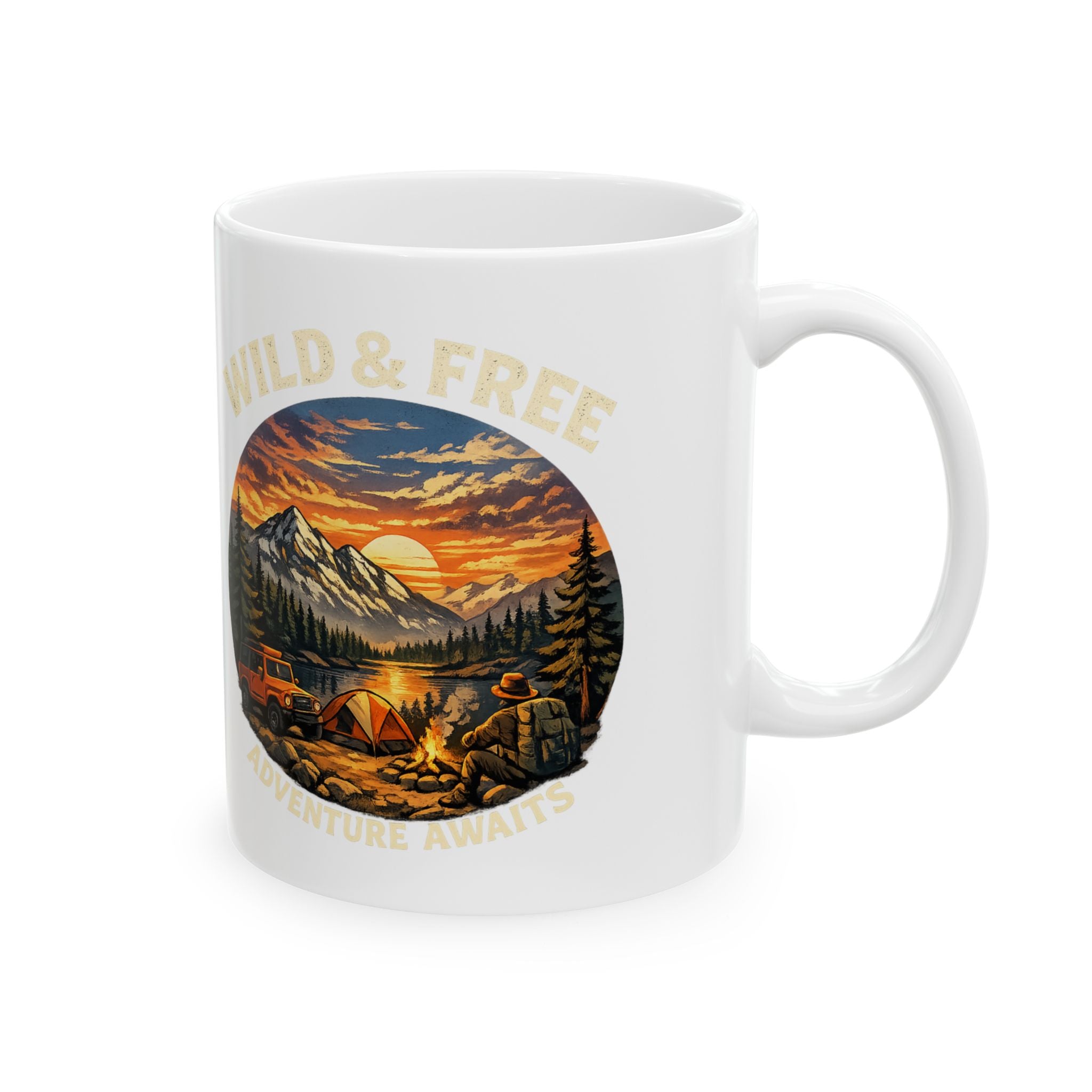 Mug - "Wilderness Adventure" Scenic Mountain Camp Coffee Mug (11oz/15oz)