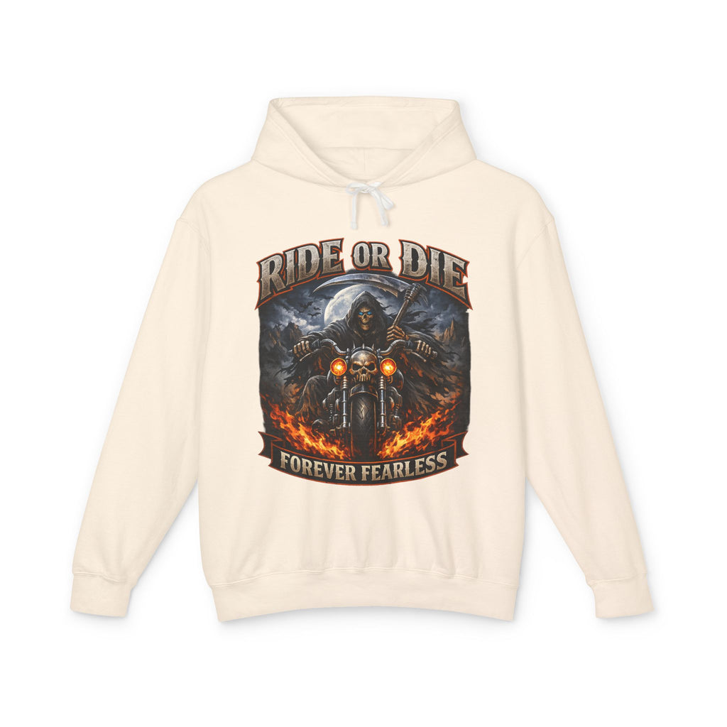 Ride or Die Motorcycle Hoodie - "Forever Fearless" Biker Graphic Sweatshirt